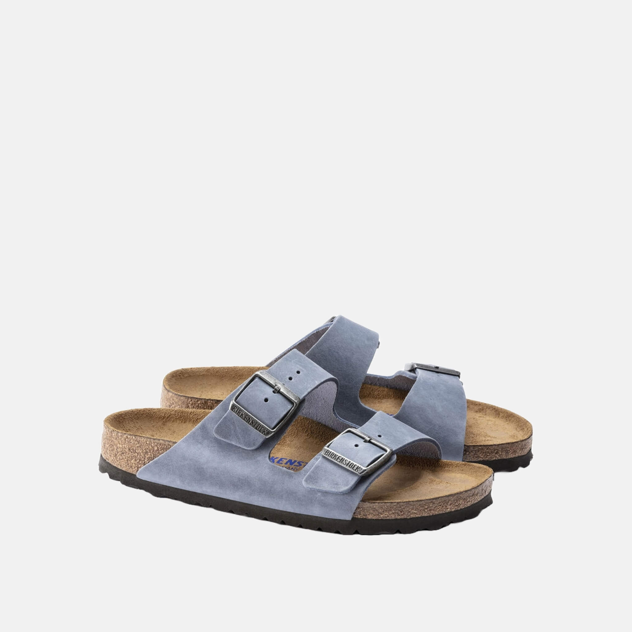 Modré Narrow šľapky Birkenstock Arizona Soft Footbed Oiled Leather