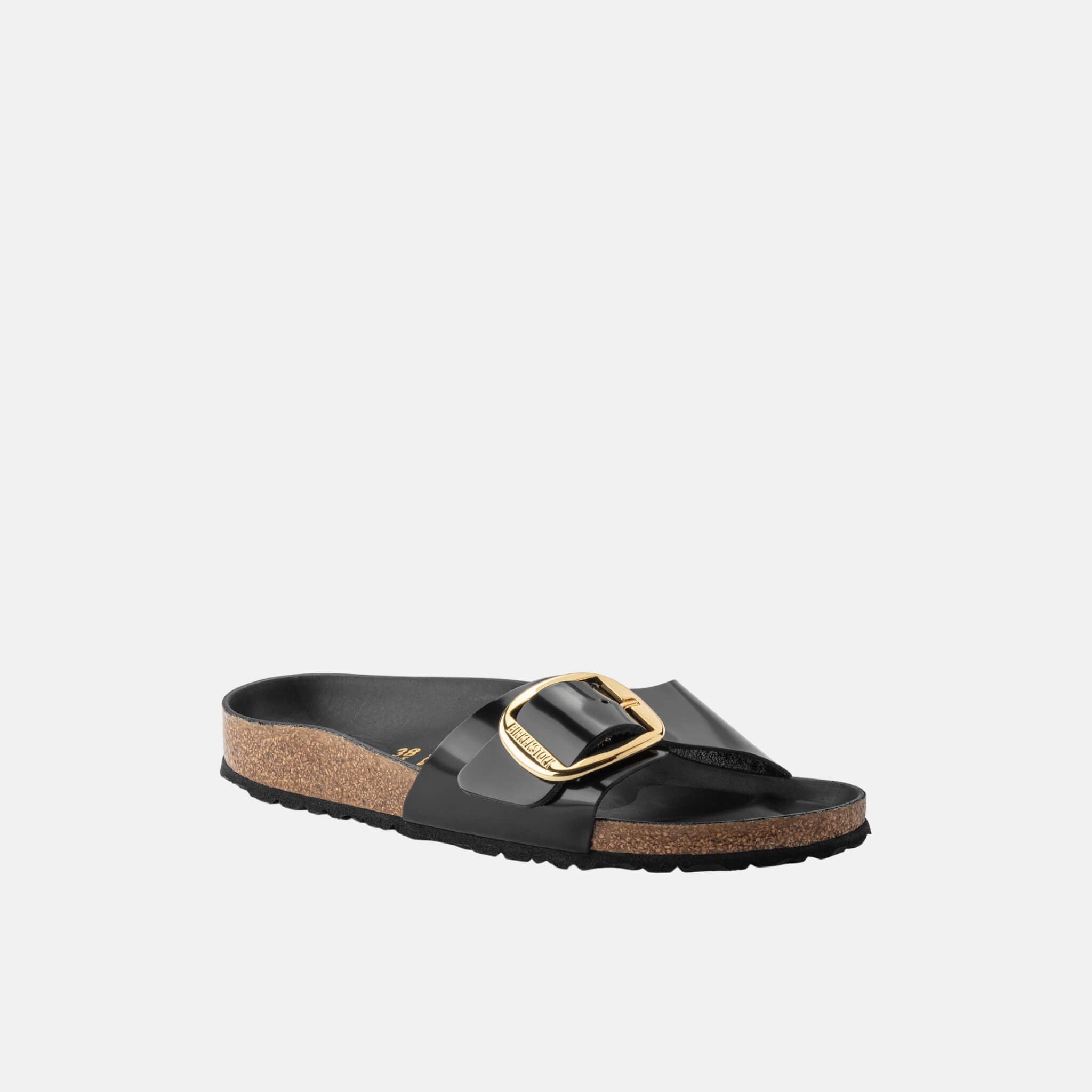Čierne Regular Šľapky Birkenstock Madrid Big Buckle High Shine Leather