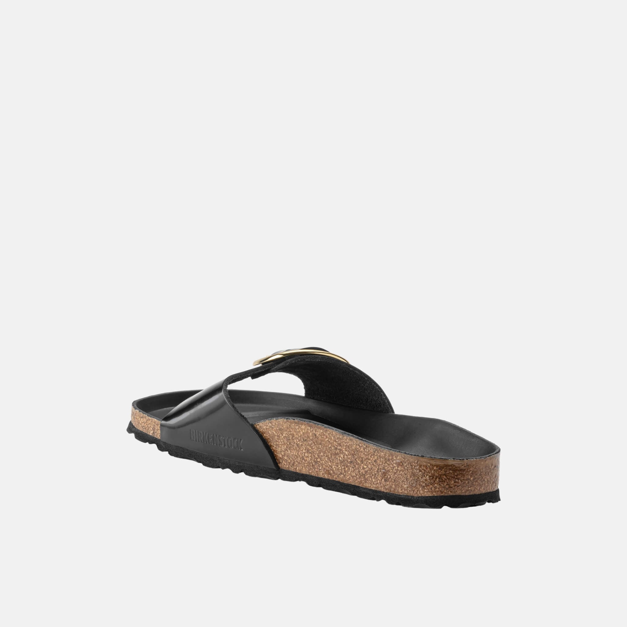 Čierne Regular Šľapky Birkenstock Madrid Big Buckle High Shine Leather