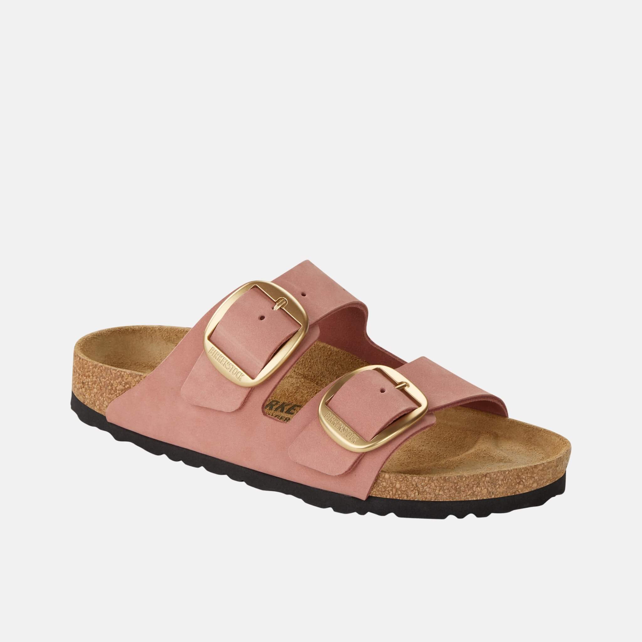 Ružové Regular Šľapky Arizona Big Buckle Nubuk Leather