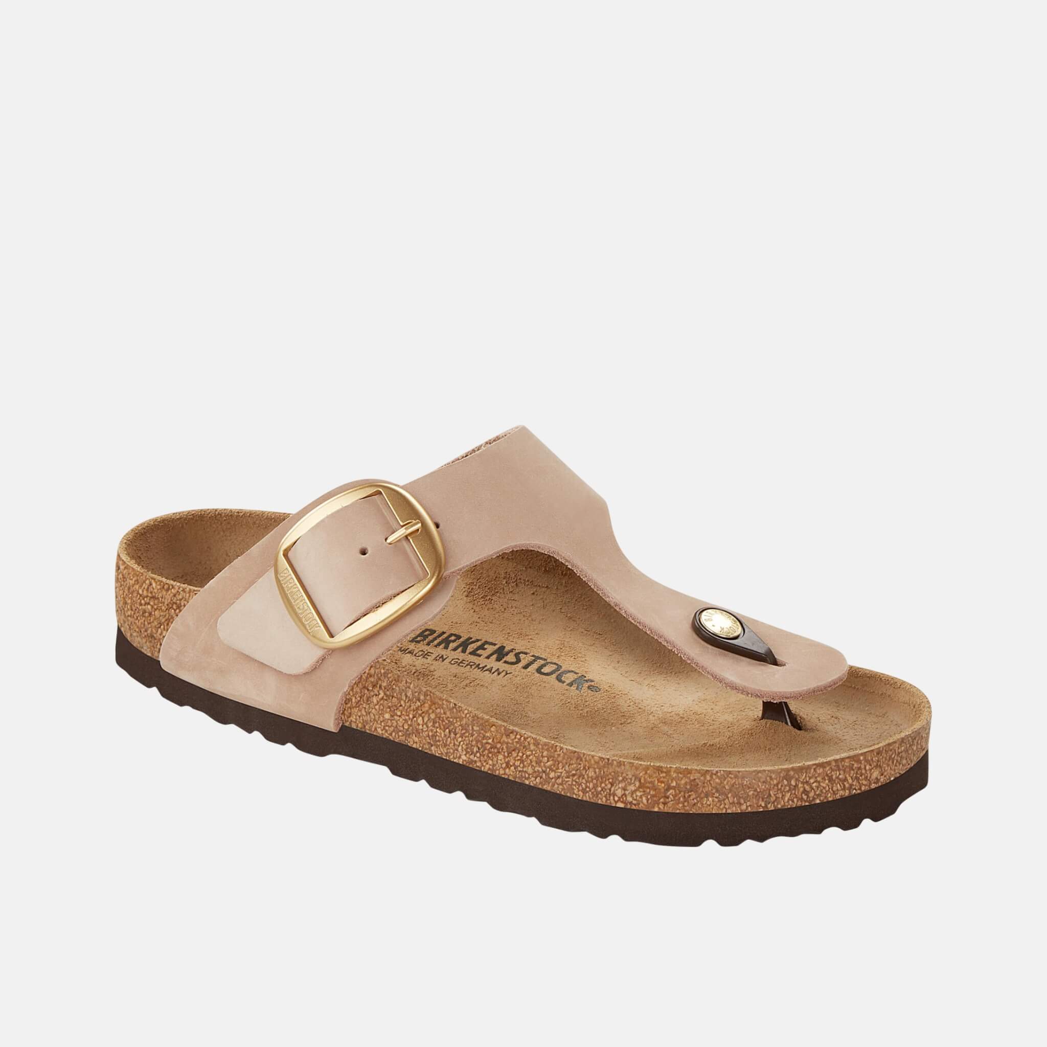 Béžové Regular Žabky Gizeh Big Buckle Nubuk Leather