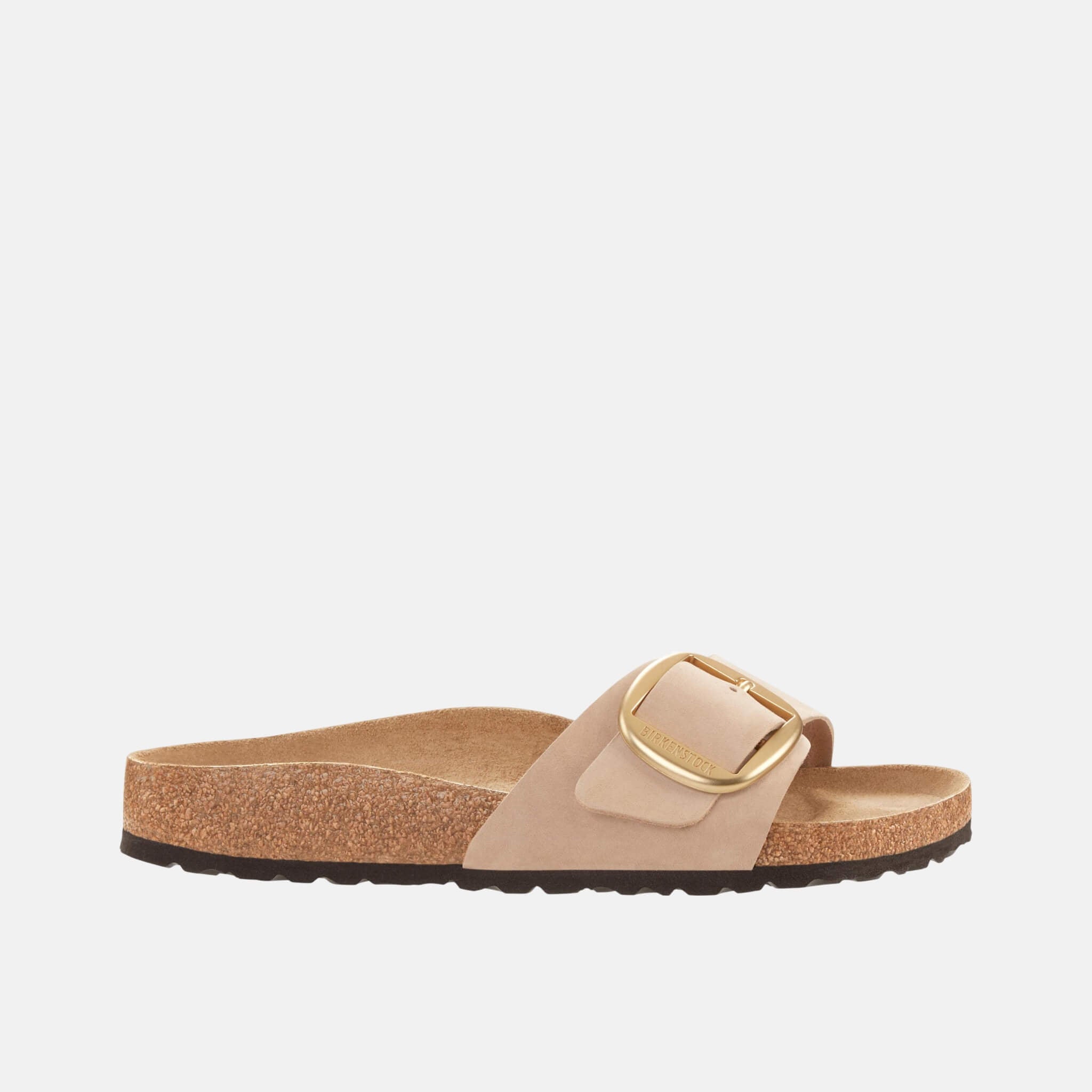 Béžové Regular Šľapky Madrid Big Buckle Natural Leather Nubuck