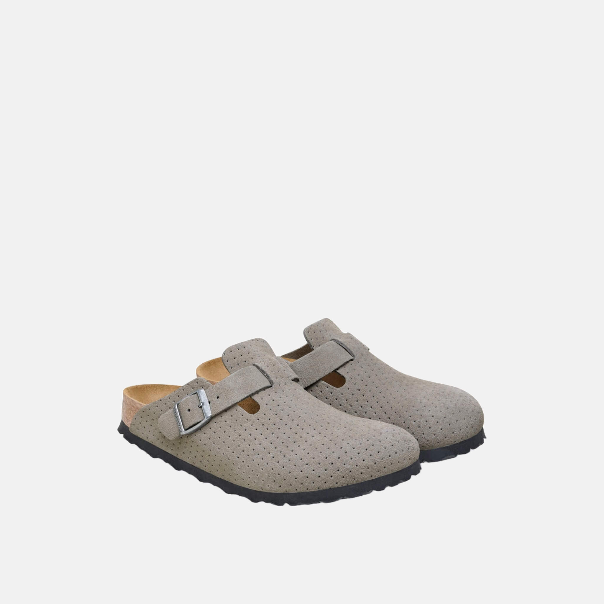 Šedé Regular Šľapky Birkenstock Boston Suede Leather Embossed