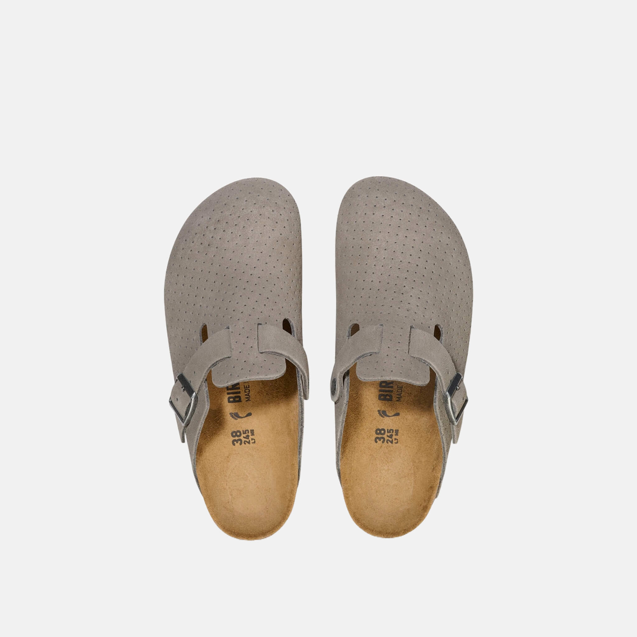 Šedé Regular Šľapky Birkenstock Boston Suede Leather Embossed