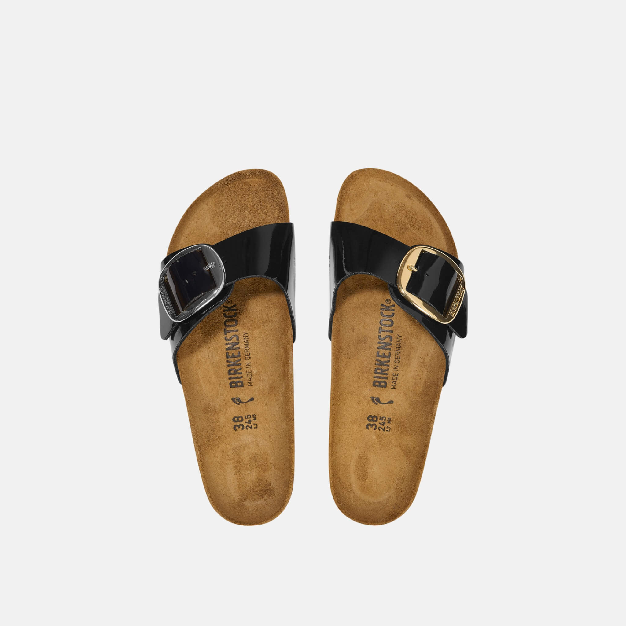 Čierne Regular Šľapky Birkenstock Madrid Big Buckle Birko-Flor Patent