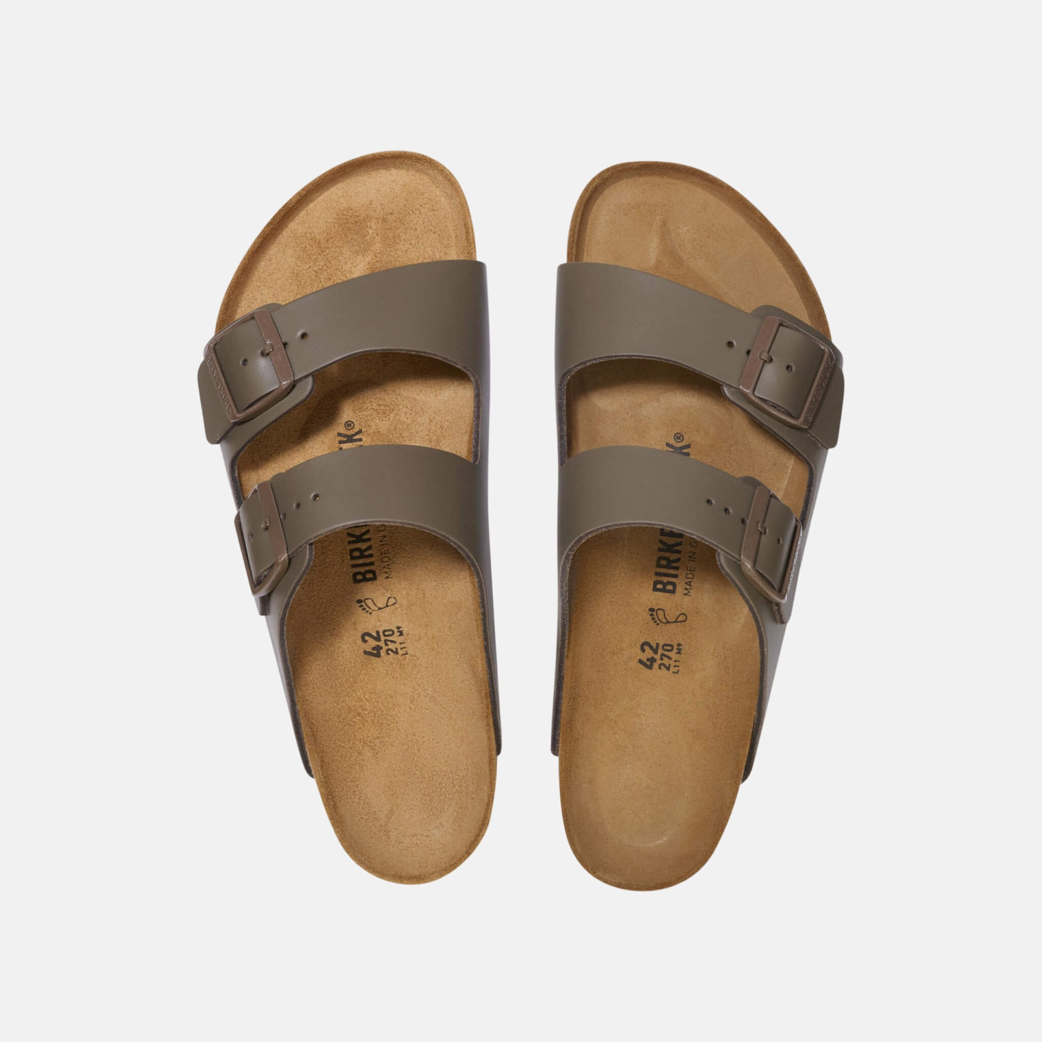 Hnedé Regular Šľapky Arizona Natural Leather