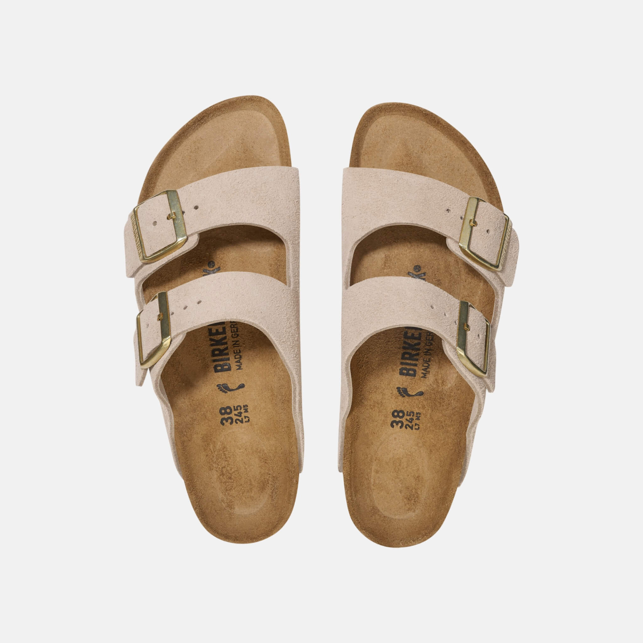 Béžové Regular Šľapky Arizona Suede Leather