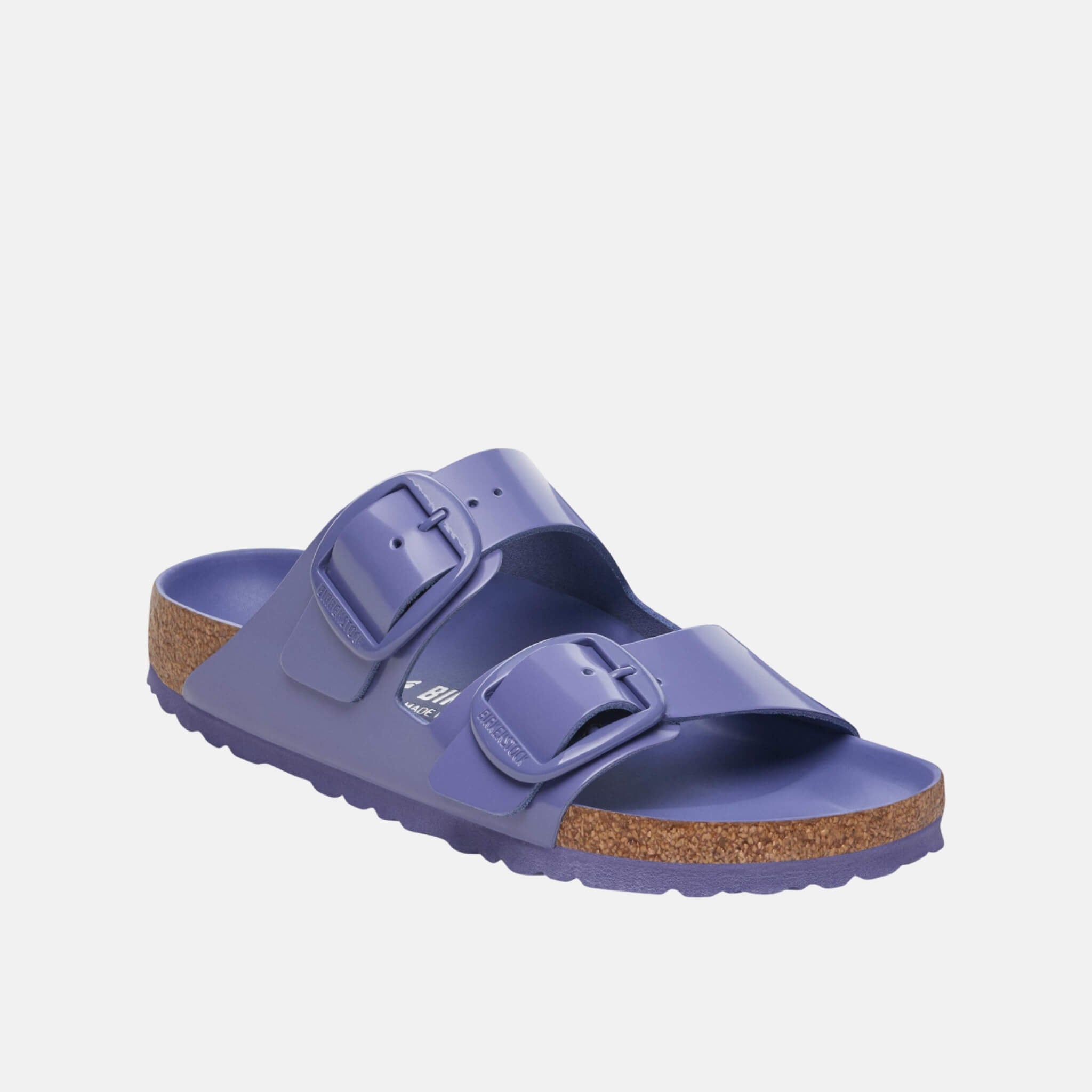 Fialové Regular Šľapky Arizona Big Buckle Natural Leather Patent
