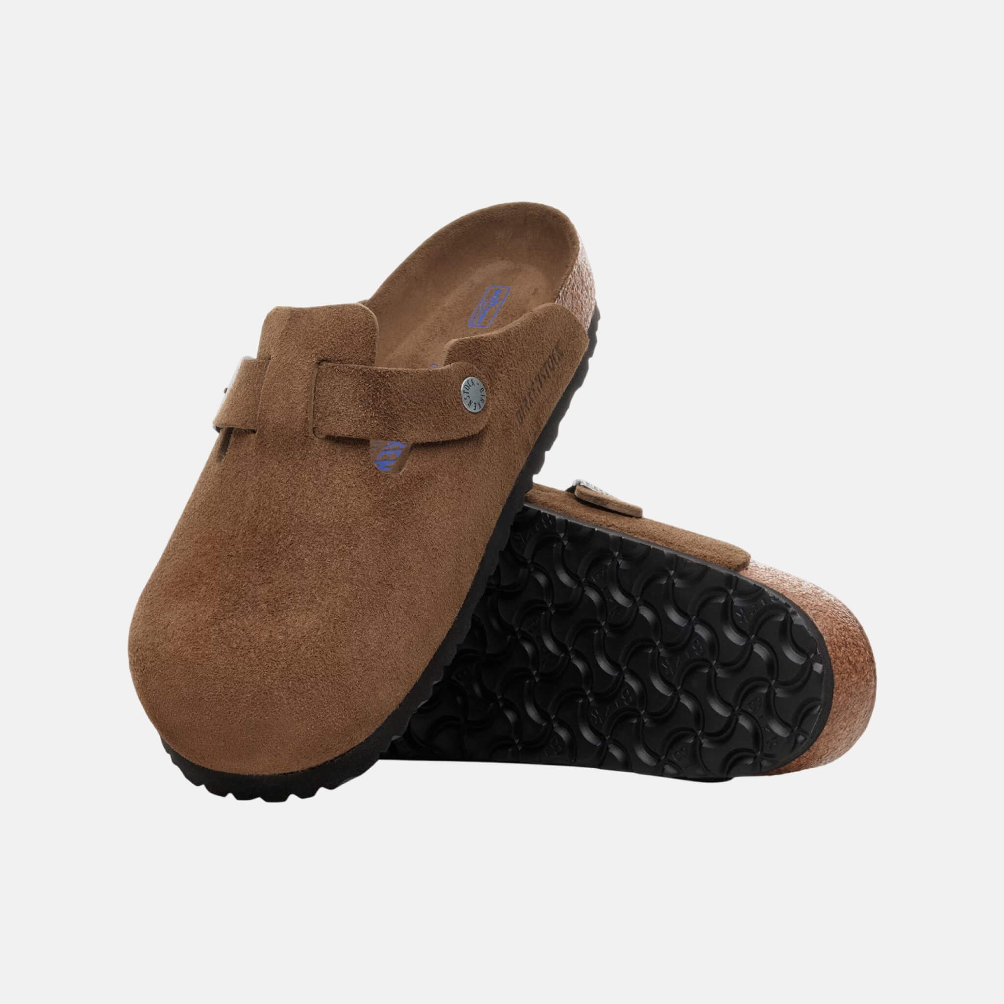 Hnedé regular našuchovčky Boston Soft Footbed Suede Leather