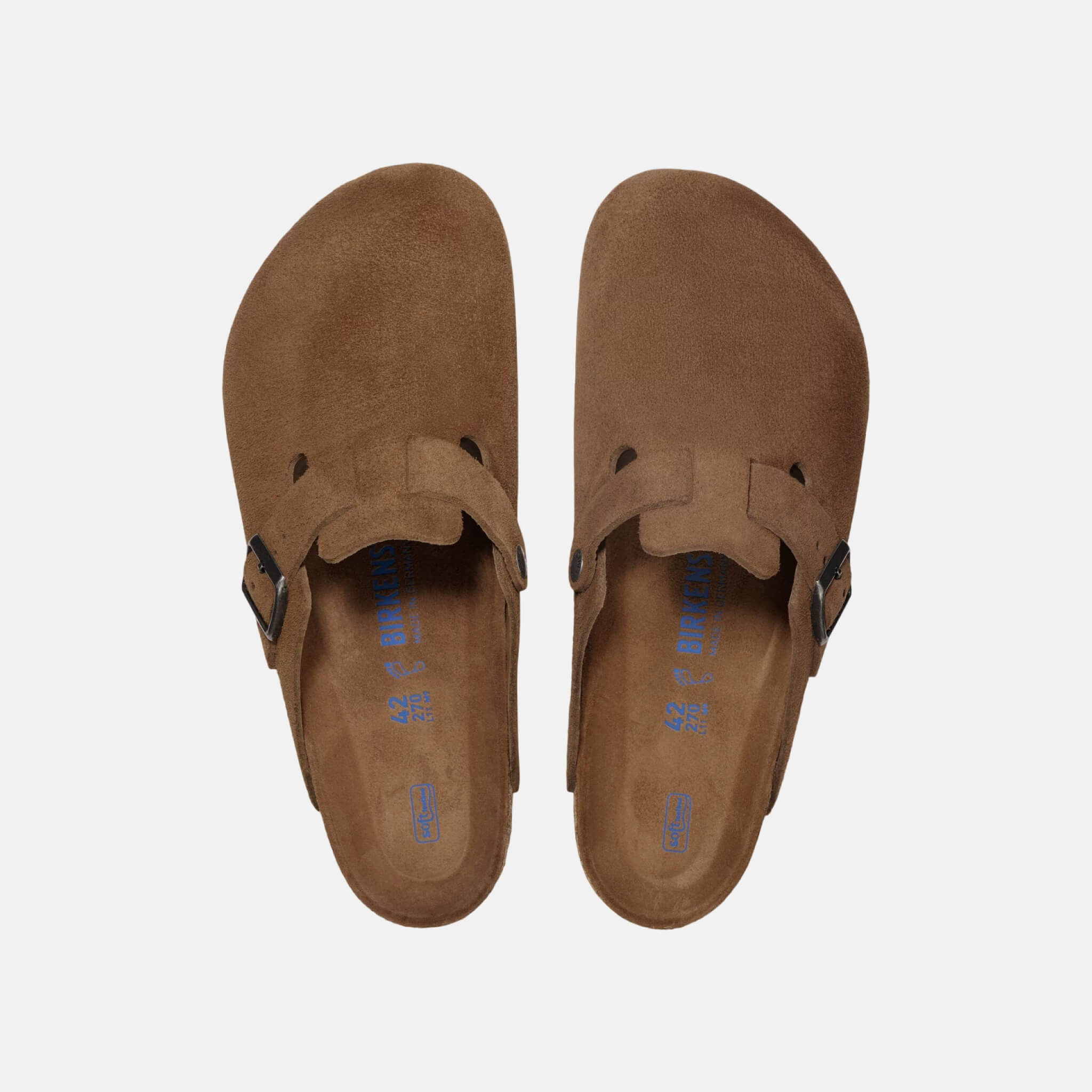 Hnedé regular našuchovčky Boston Soft Footbed Suede Leather