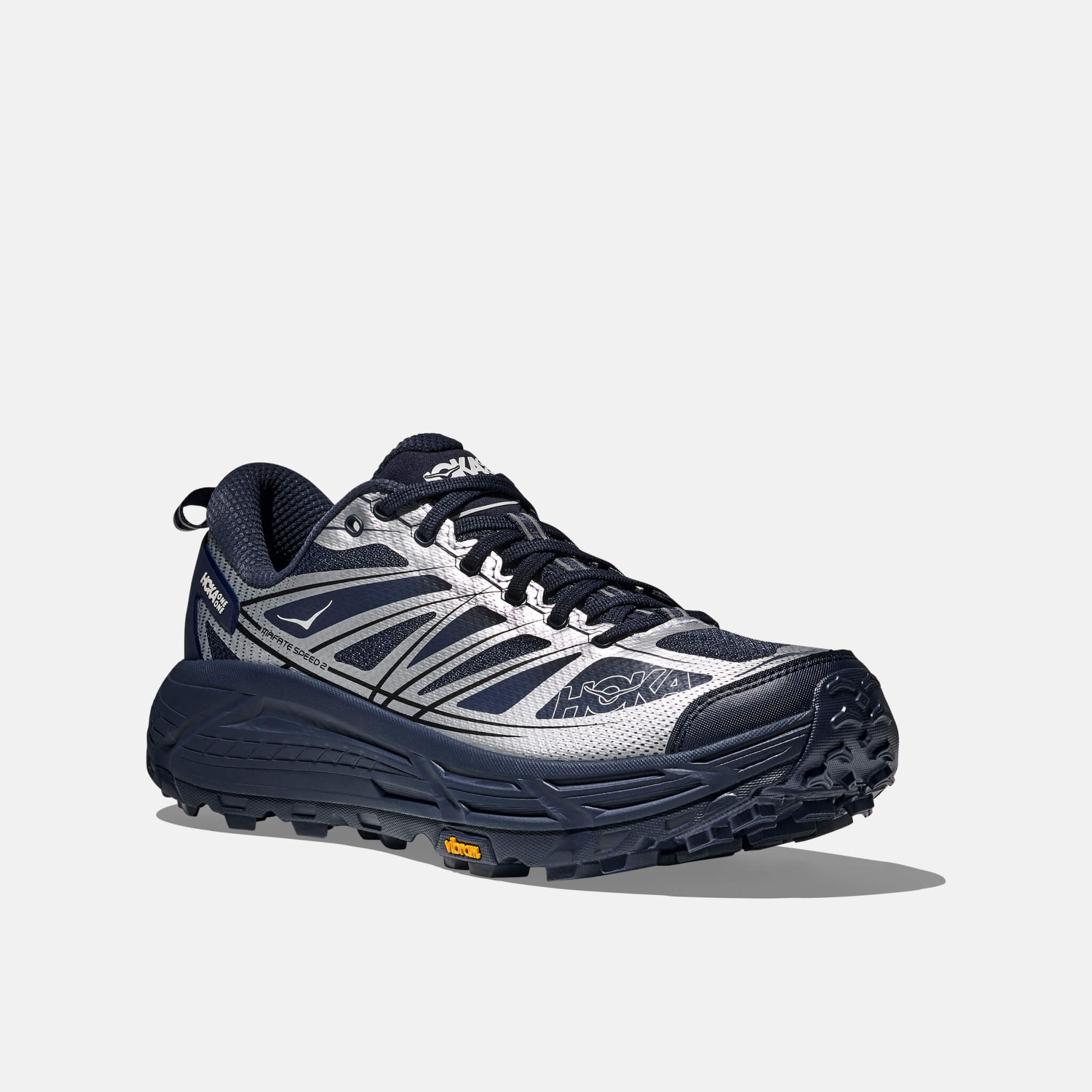 Unisex modro-strieborné tenisky Hoka Mafate Speed 2