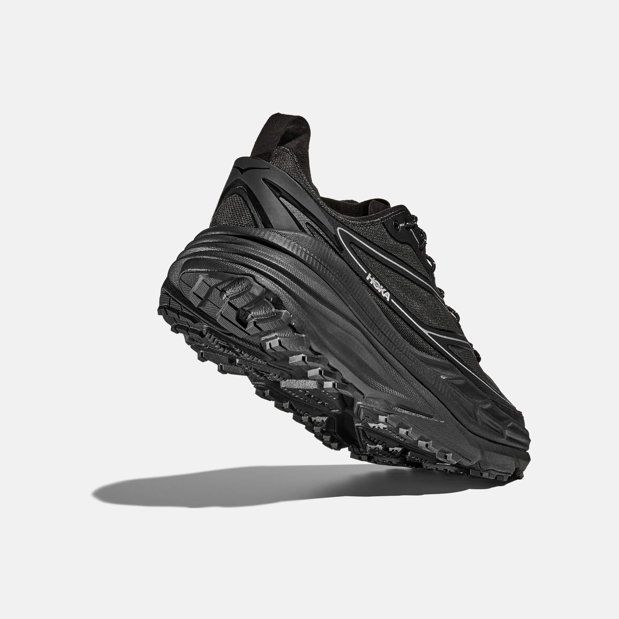 Unisex čierno-strieborné tenisky Hoka Stinson One7