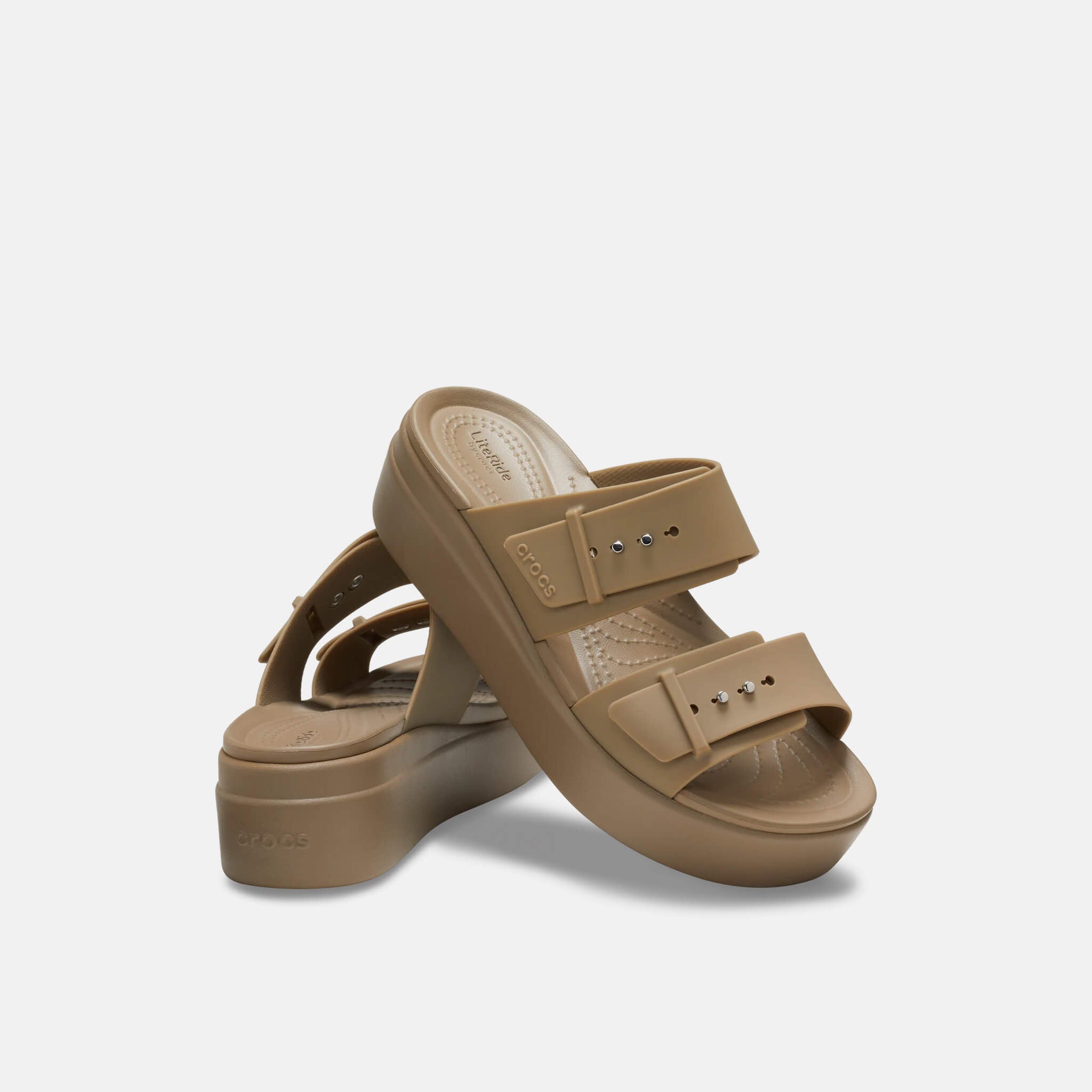 Brooklyn Buckle Low Wedge Khaki