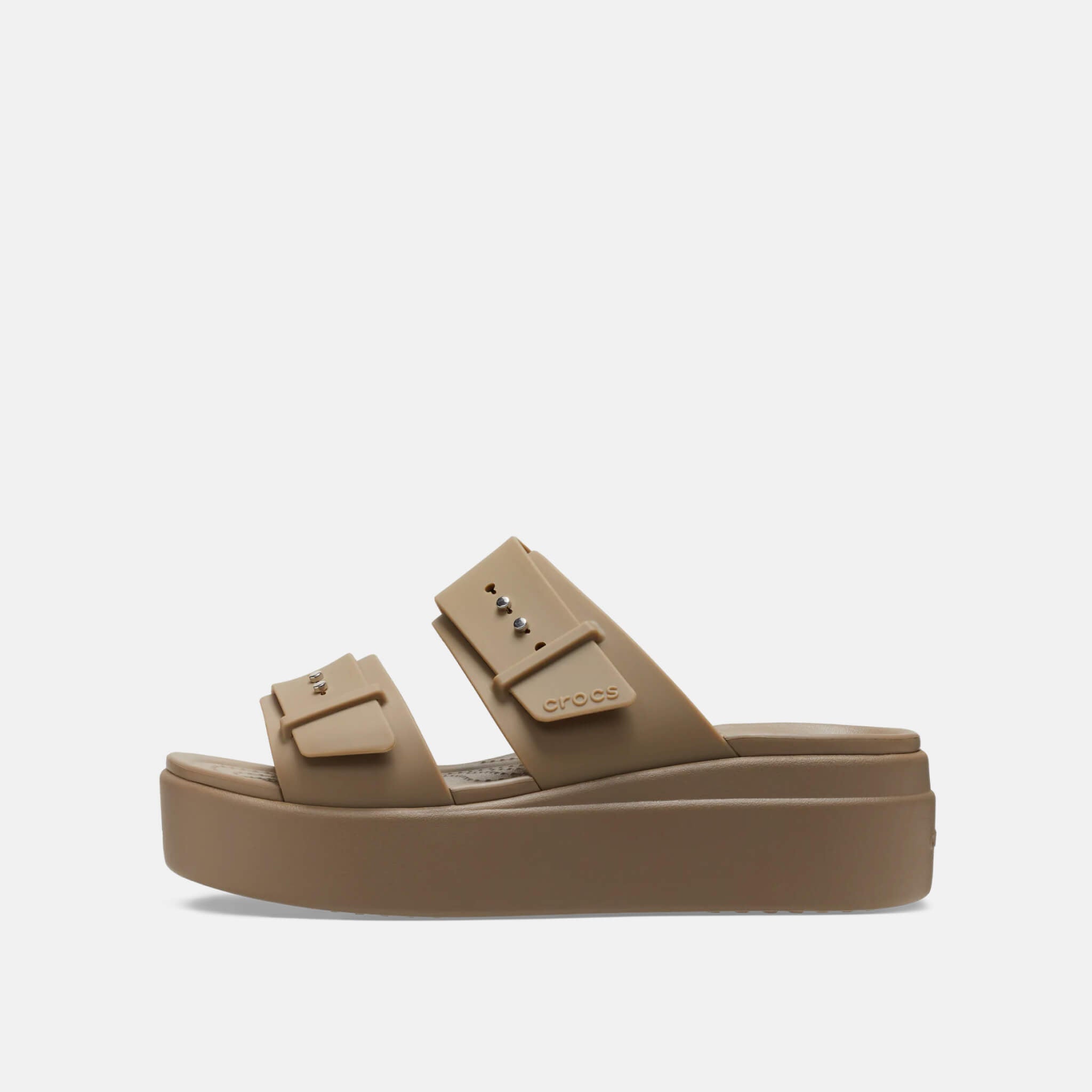 Brooklyn Buckle Low Wedge Khaki