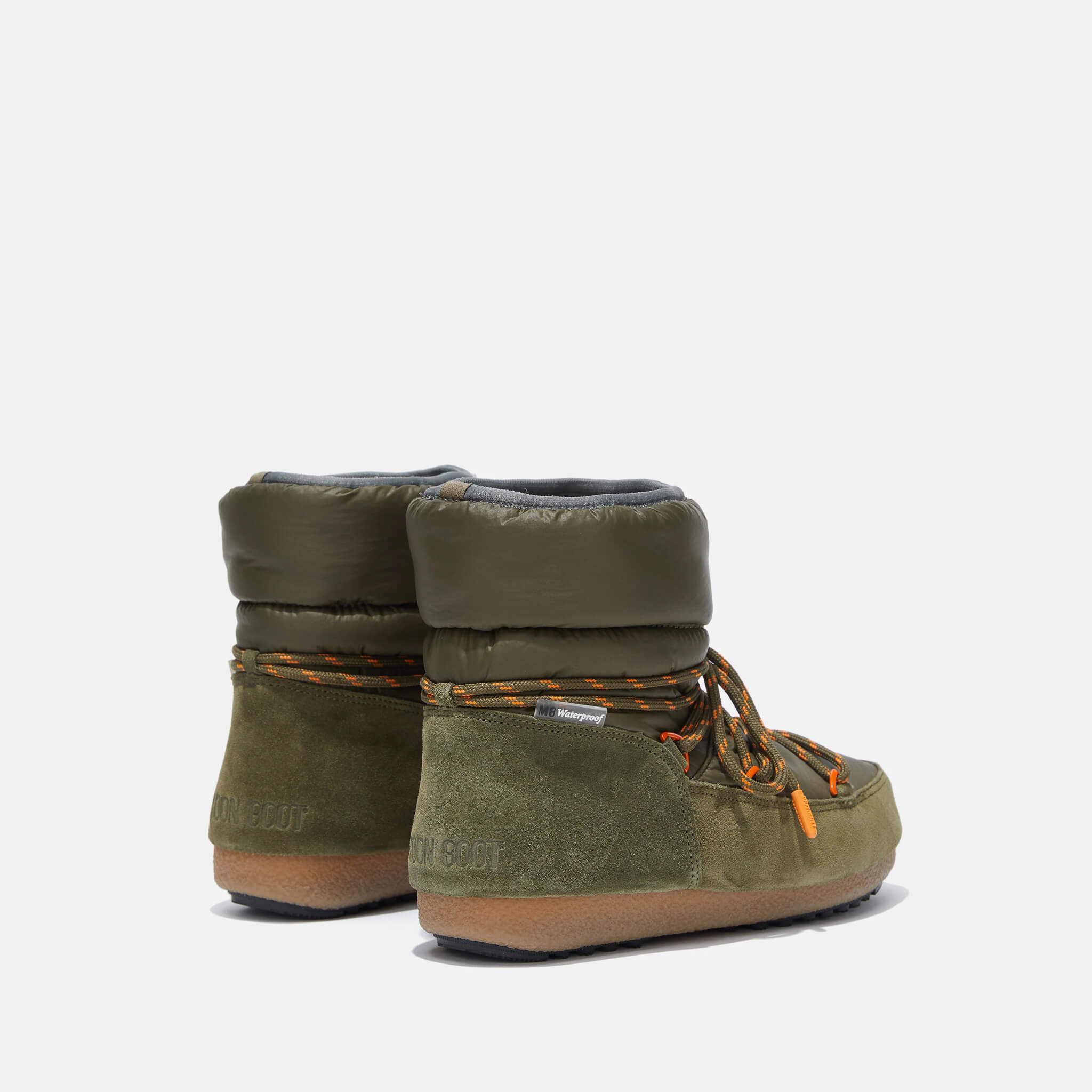 Dámske zelené snehule Moon Boot Low Suede Nylon