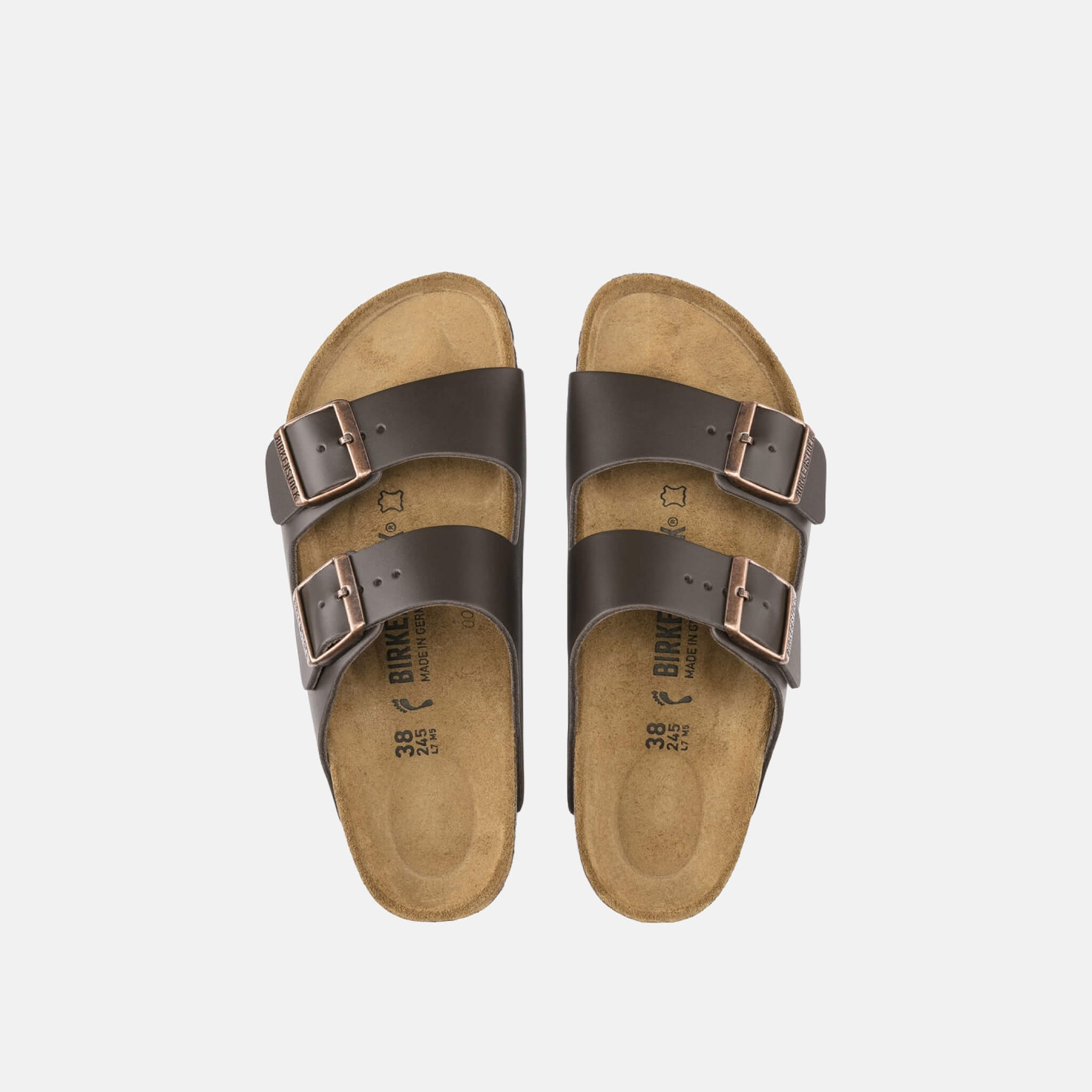 Hnedé Narrow šľapky Birkenstock Arizona Natural Leather