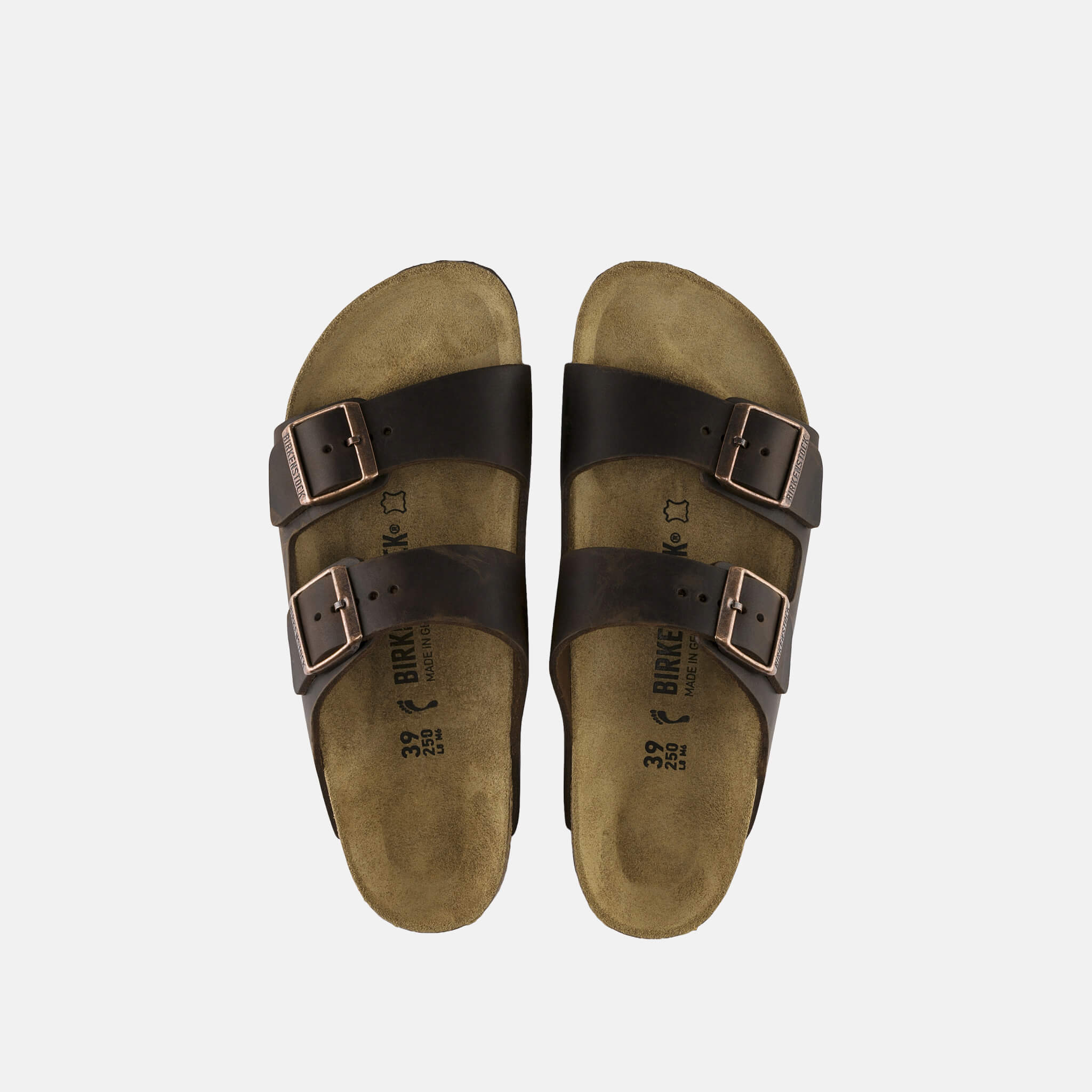 Hnedé Regular šľapky Birkenstock Arizona Waxy Leather