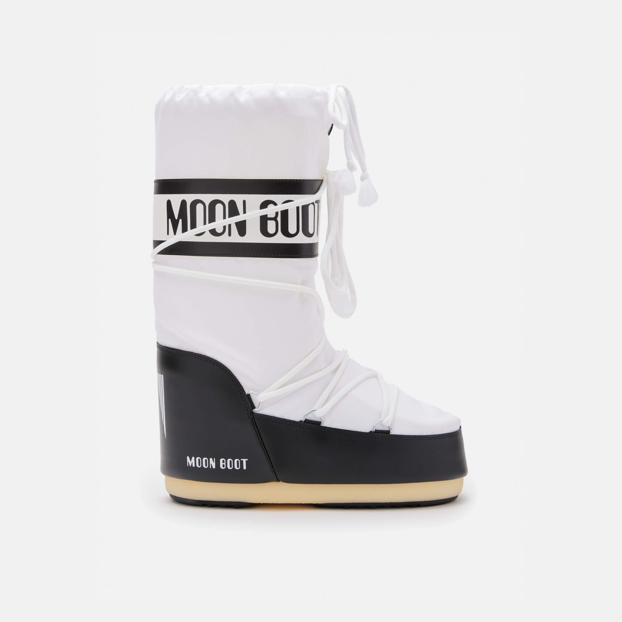 Dámske bielo-čierne snehule Moon Boot Icon Nylon