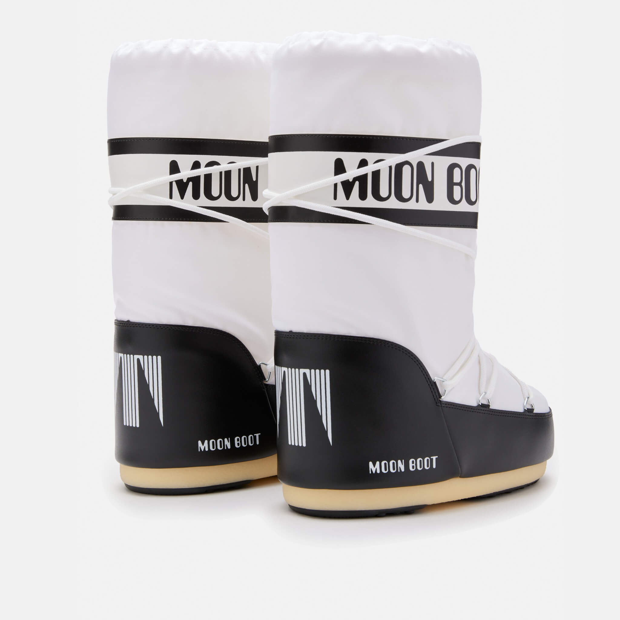 Dámske bielo-čierne snehule Moon Boot Icon Nylon