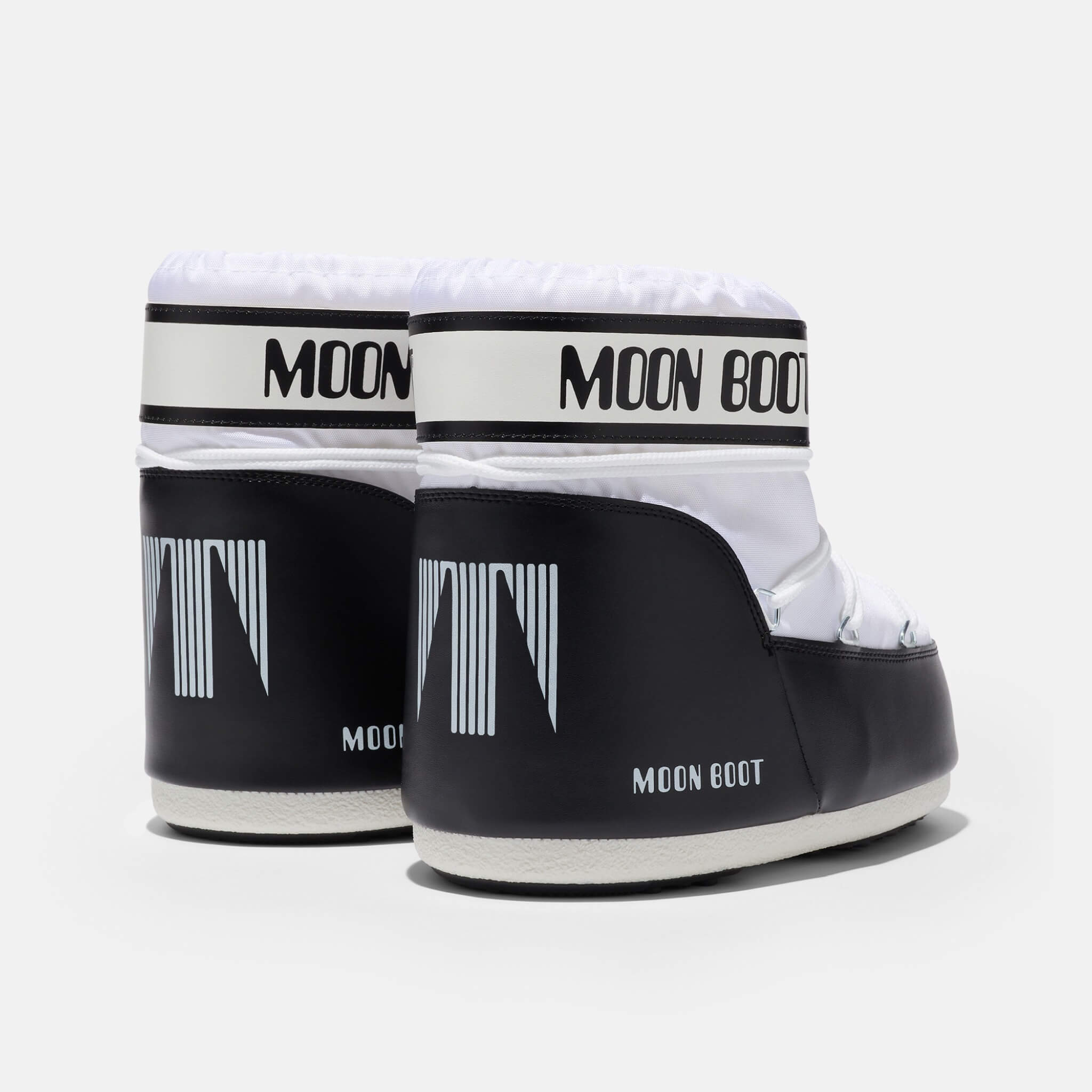 Dámske bielo-čierne snehule Moon Boot Icon Low Nylon