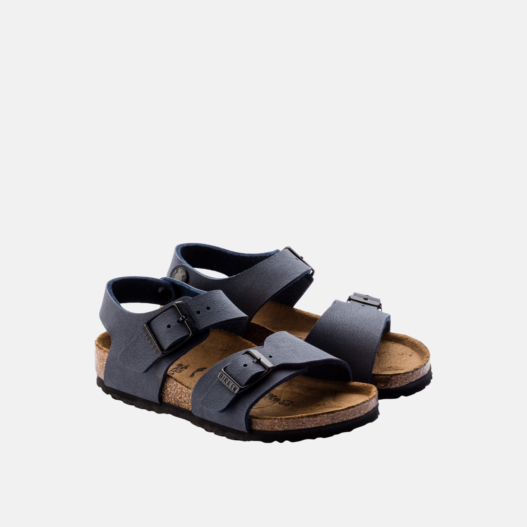 Detské modré Narrow sandále Birkenstock New York Birko-Flor Nubuck