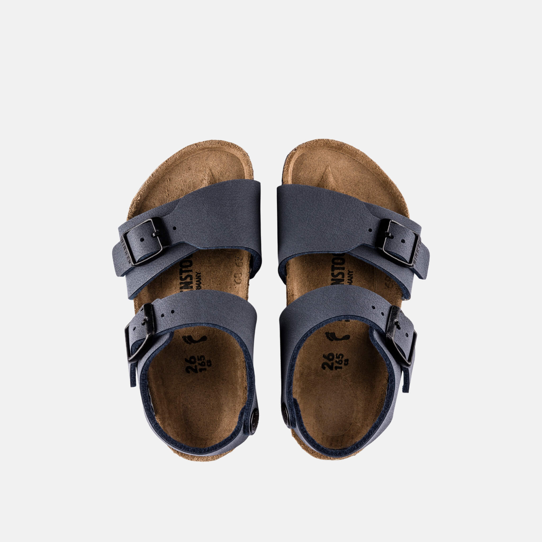 Detské modré Narrow sandále Birkenstock New York Birko-Flor Nubuck