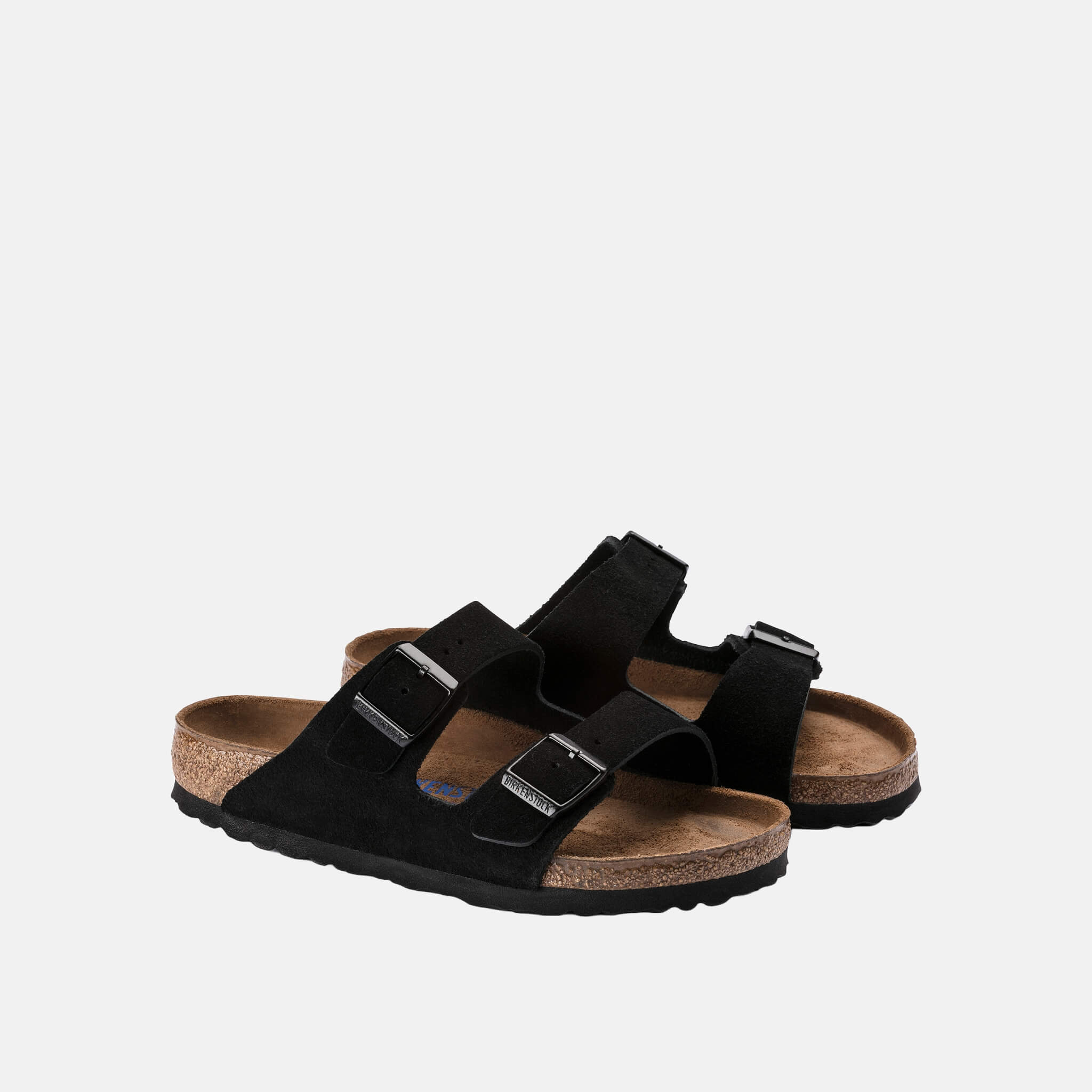 Čierne Regular šľapky Birkenstock Arizona SFB Suede Leather