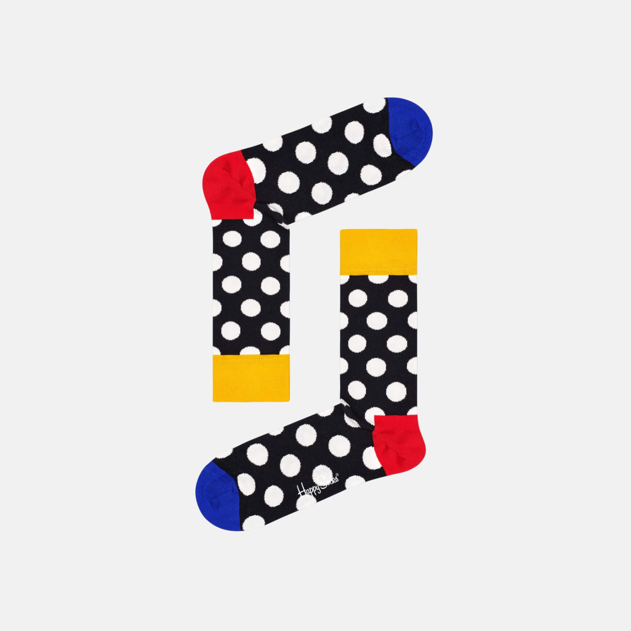 Čierne ponožky Happy Socks s bielymi bodkami, vzor Big Dot
