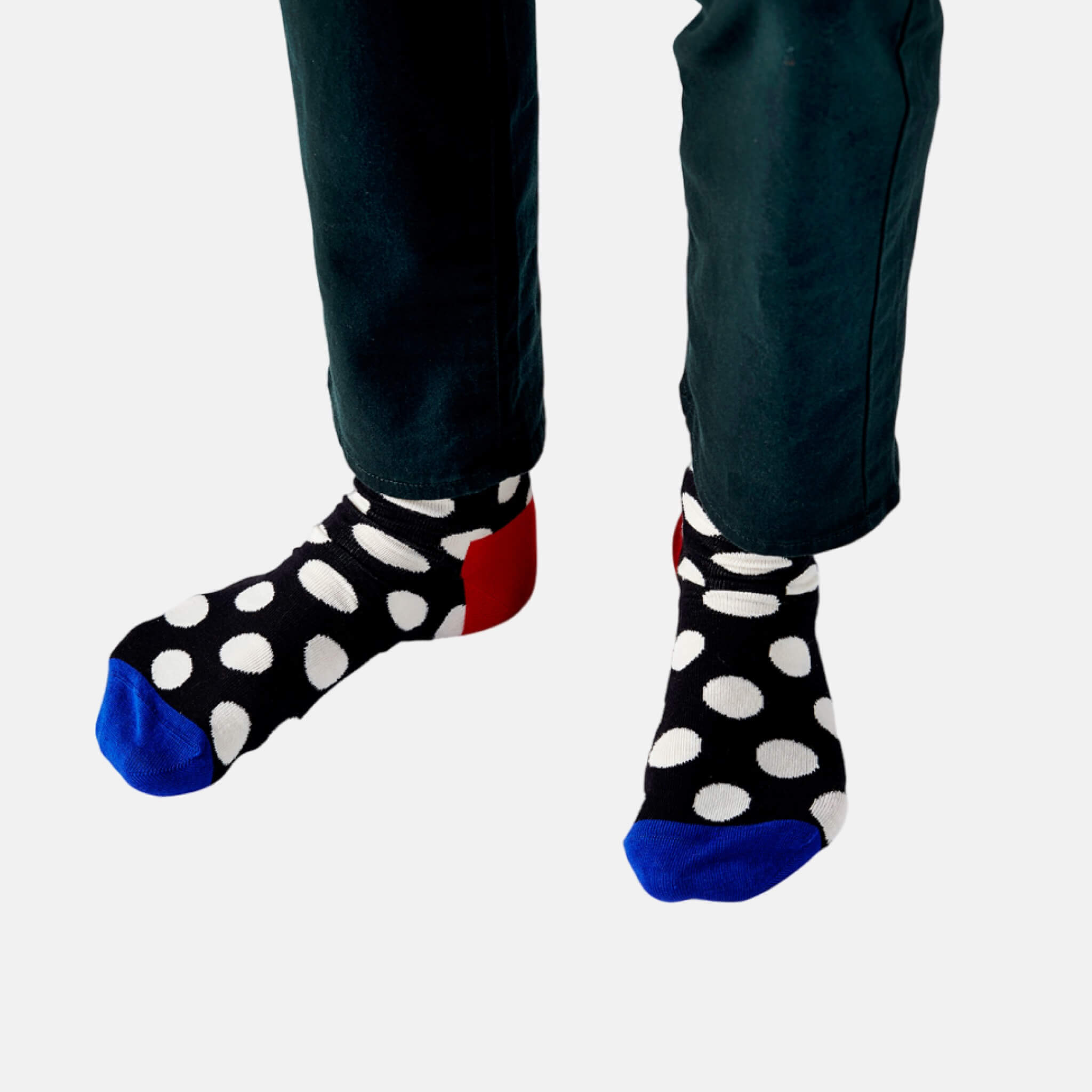 Čierne ponožky Happy Socks s bielymi bodkami, vzor Big Dot