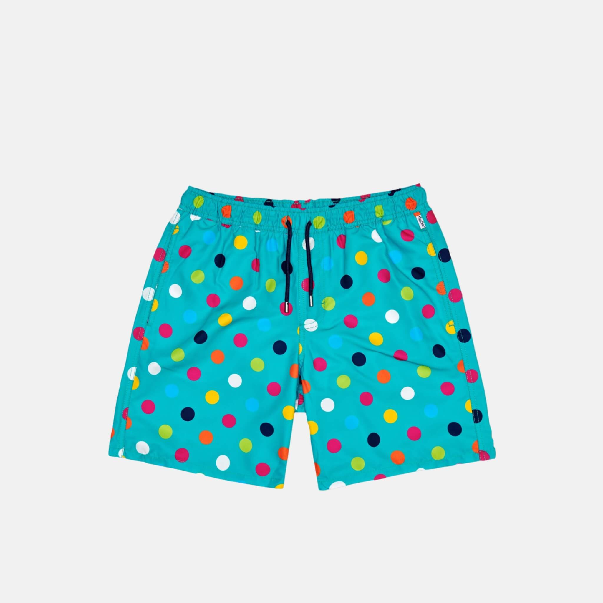 Pánske tyrkysové plavky Happy Socks s bodkami, vzor Big Dot