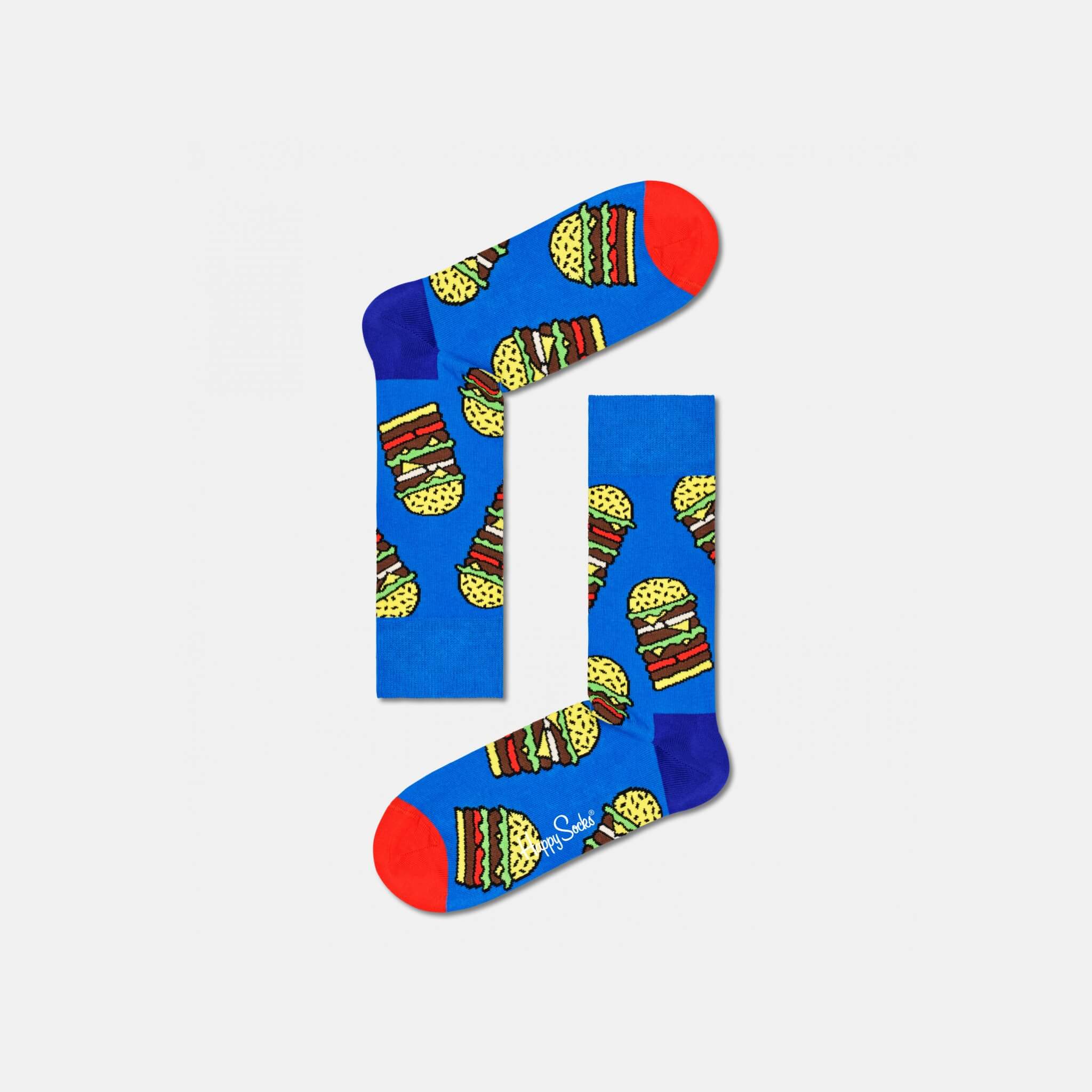 Modré ponožky Happy Socks, vzor Burger