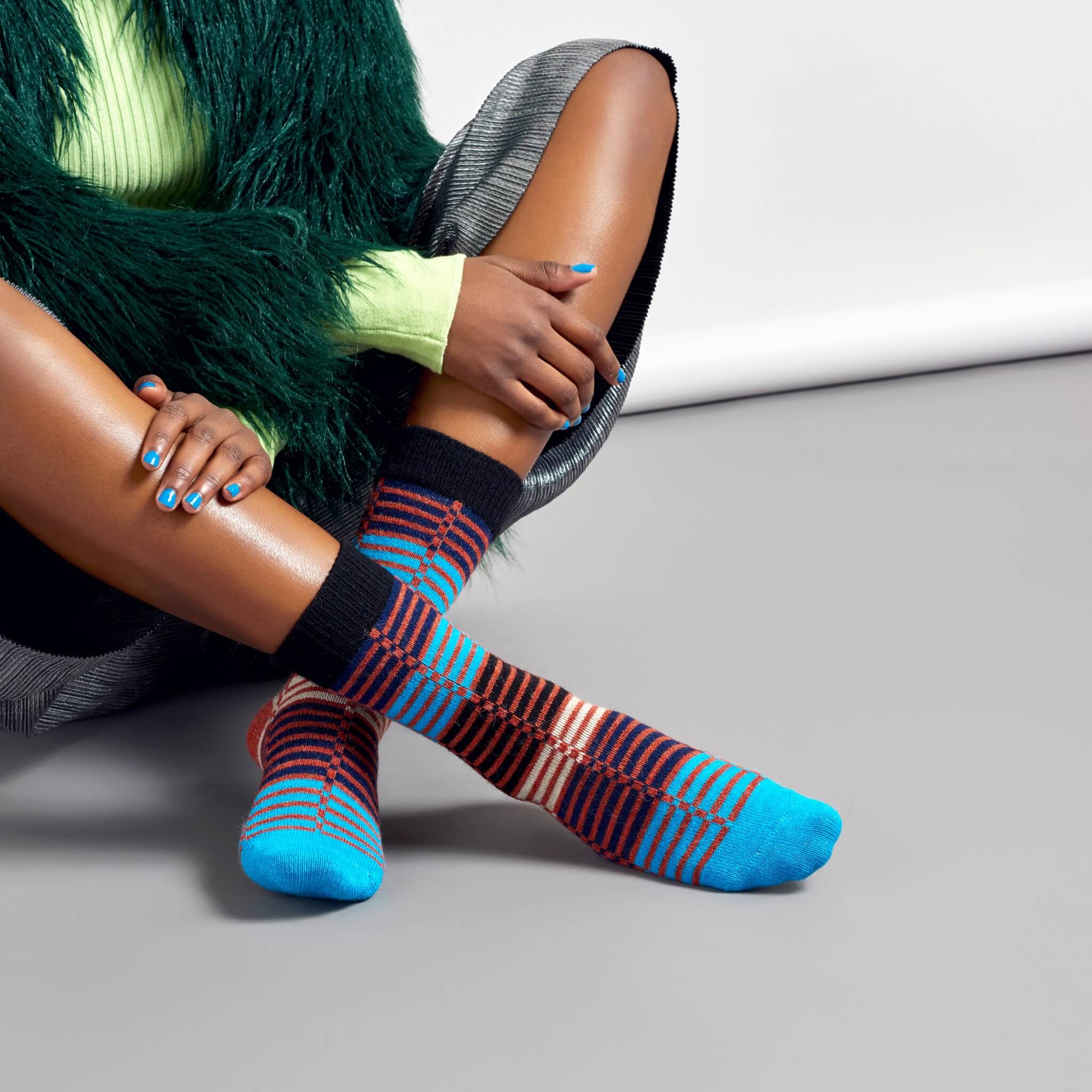 Dámske farebné (modré) ponožky Happy Socks Ellinor // kolekcia Hysteria