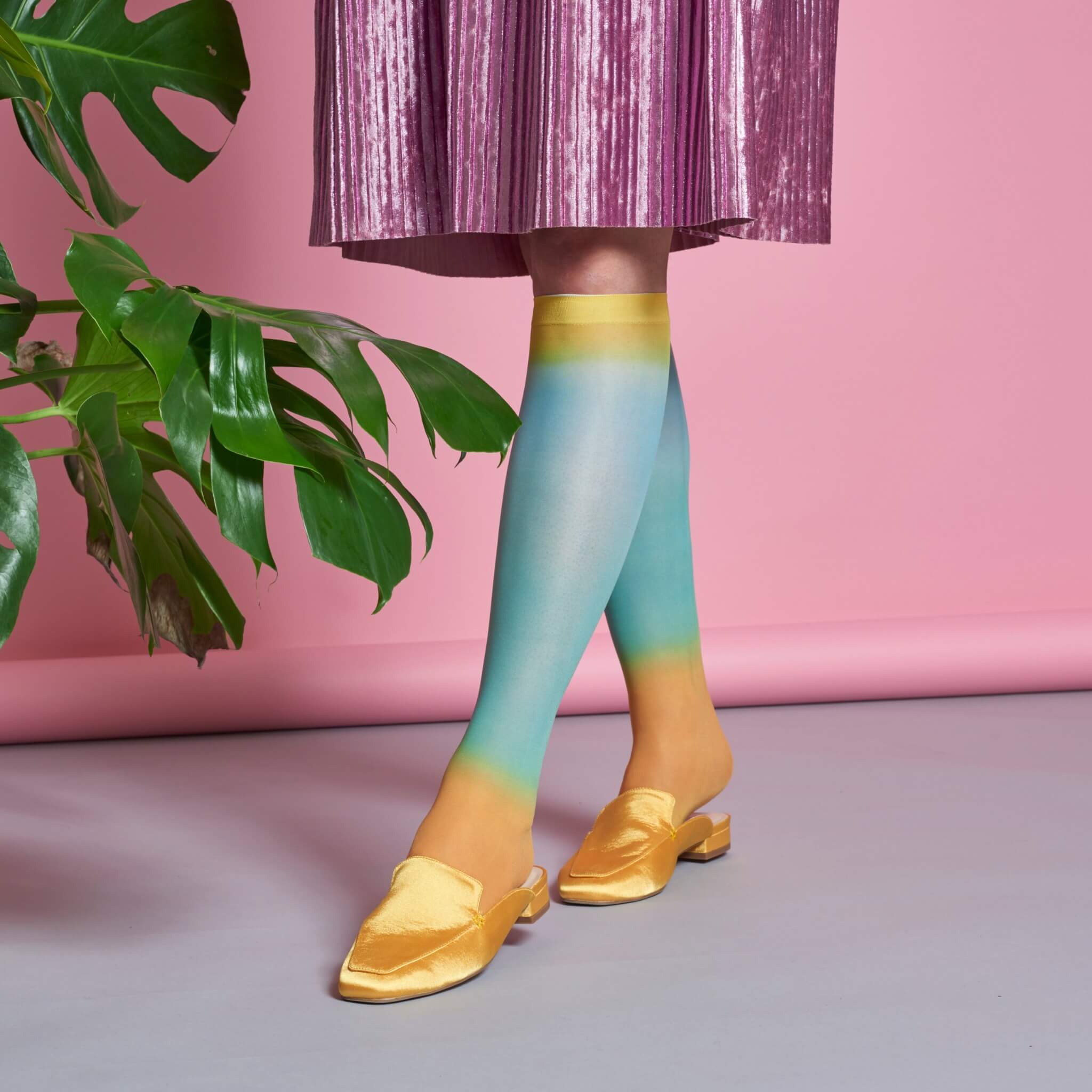 Dámske žlto-modré podkolienky Happy Socks Mia // kolekcia Hysteria