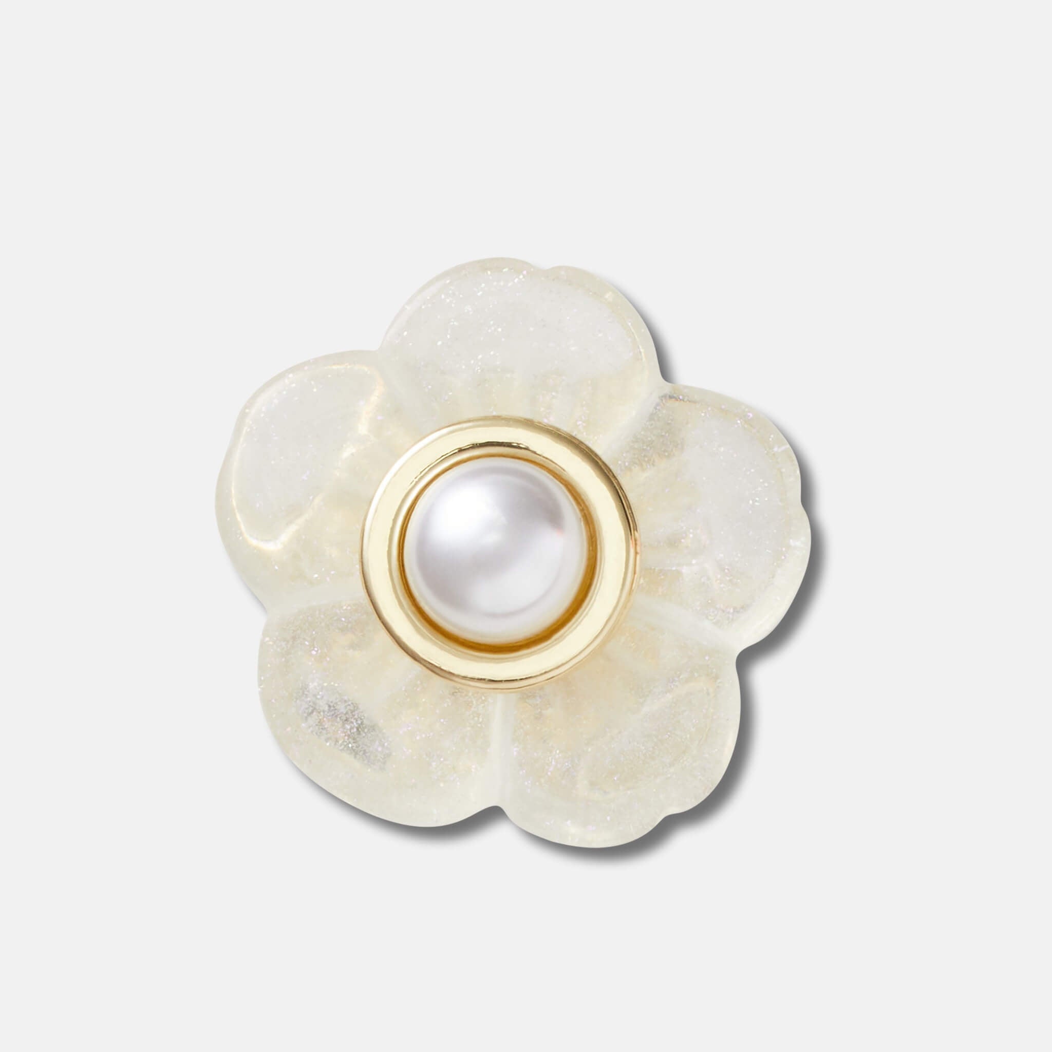 Odznačik Jibbitz – Gold and Silver Pearl Flower