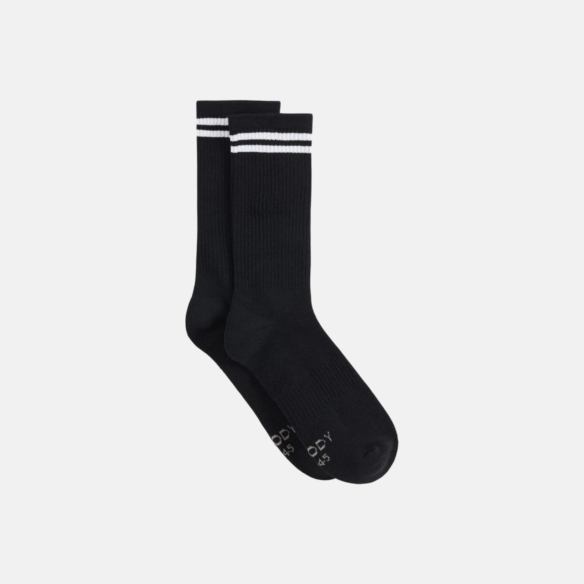 Dámske čierno-biele ponožky Boody Striped Cushioned Crew Socks