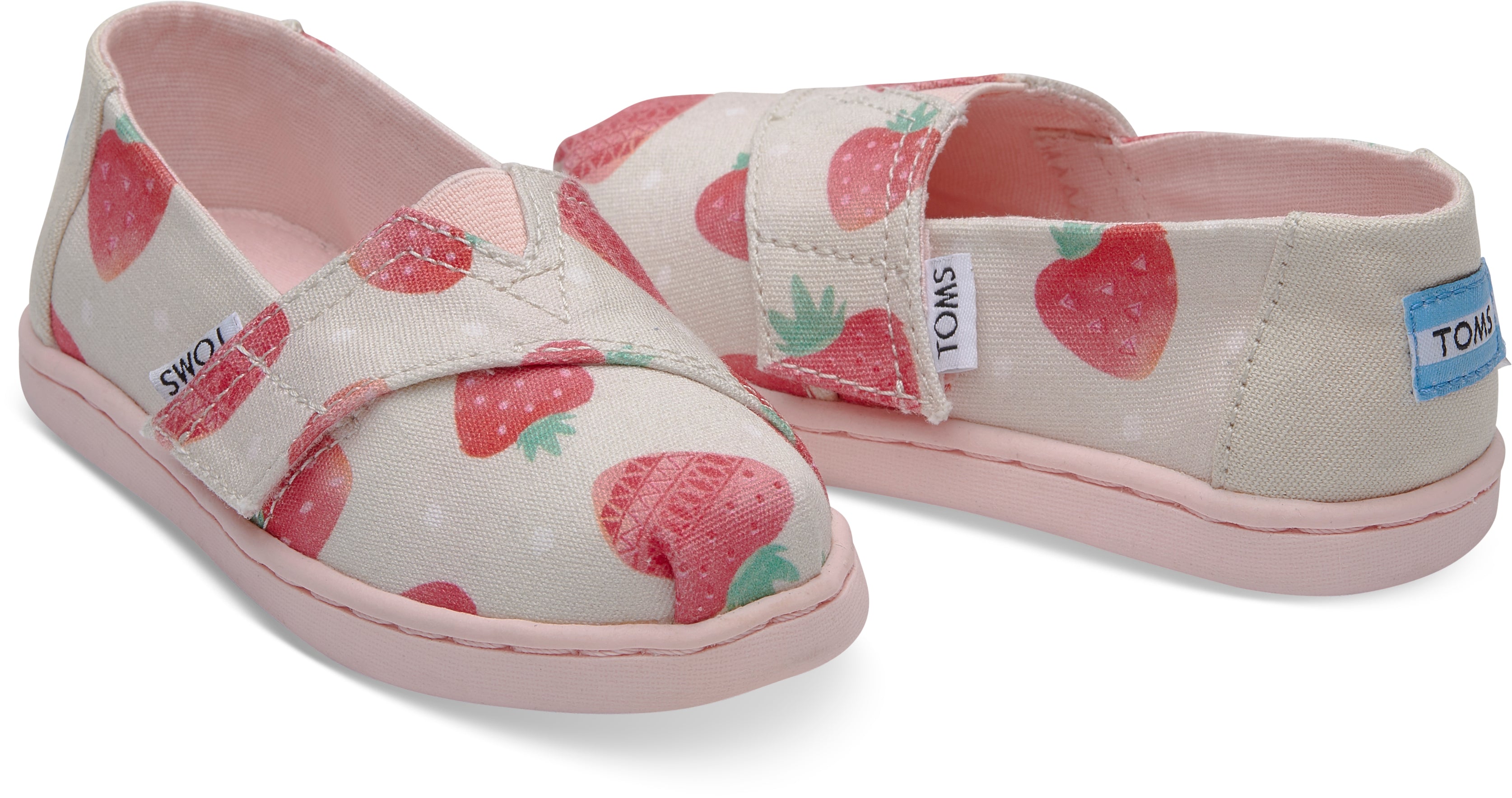Detské béžové TOMS Strawberries Seasonal Classics Tiny Alpargata