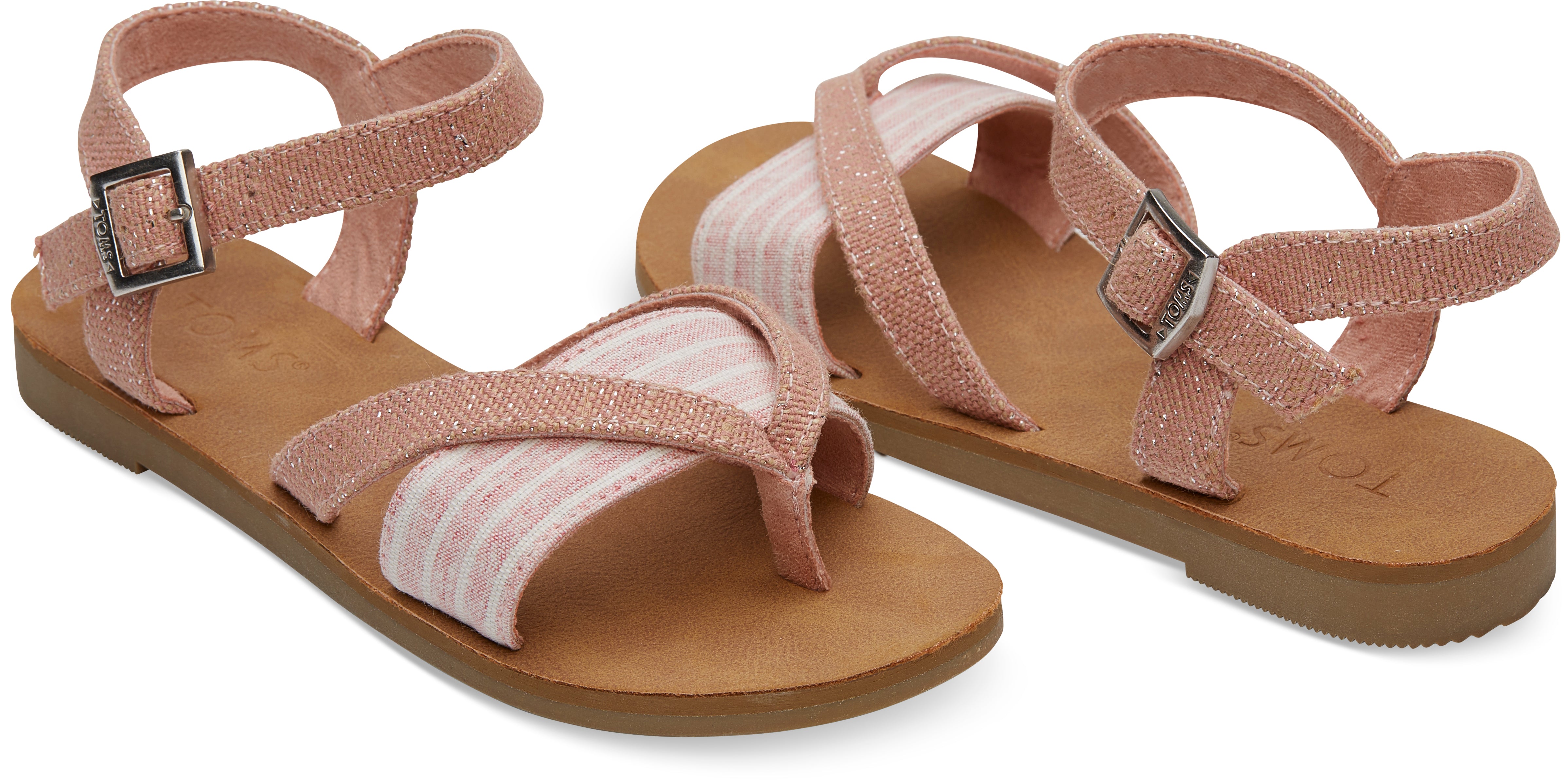 Detské ružové sandálky Metallic TOMS Lexie