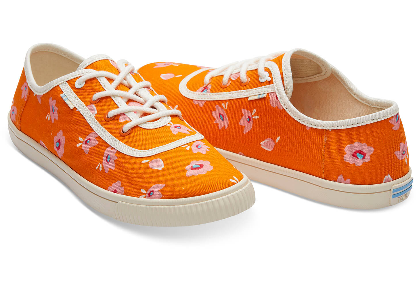 Dámske oranžové tenisky TOMS Flower Print Carmel Sneakers