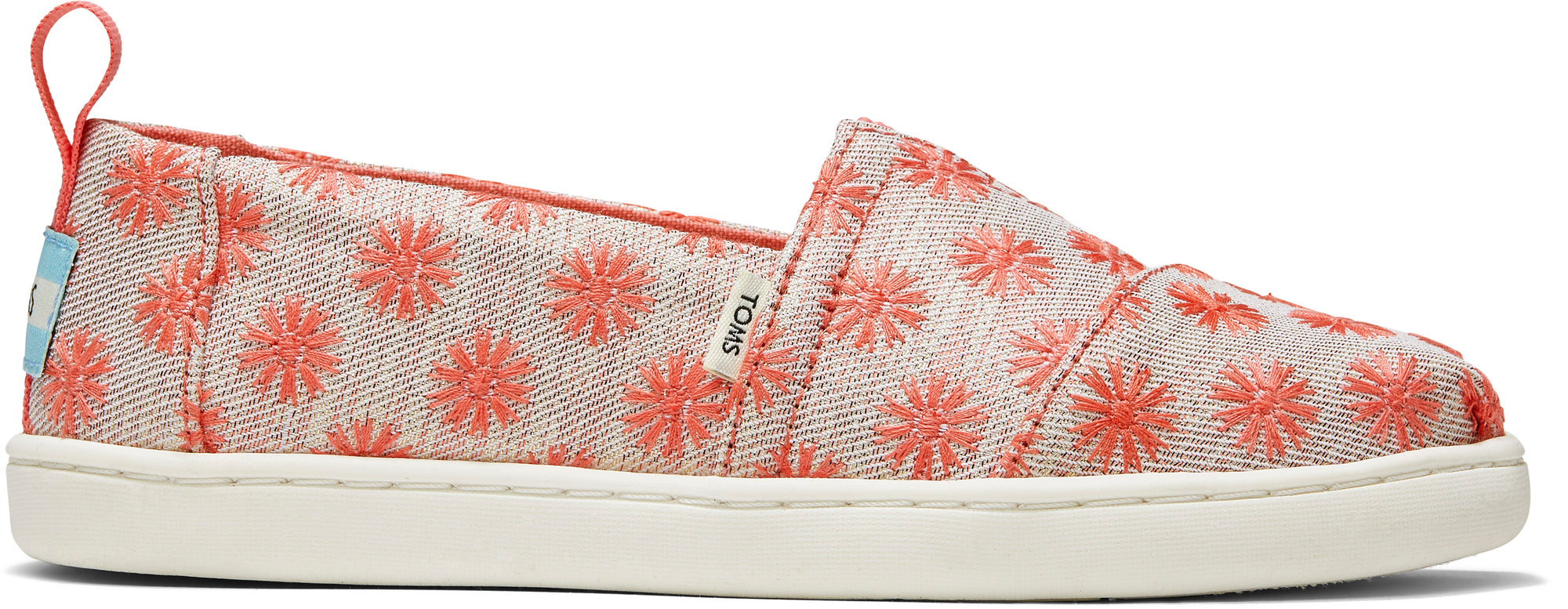 Detské oranžové espadrilky so vzorom TOMS Youth Alpargata