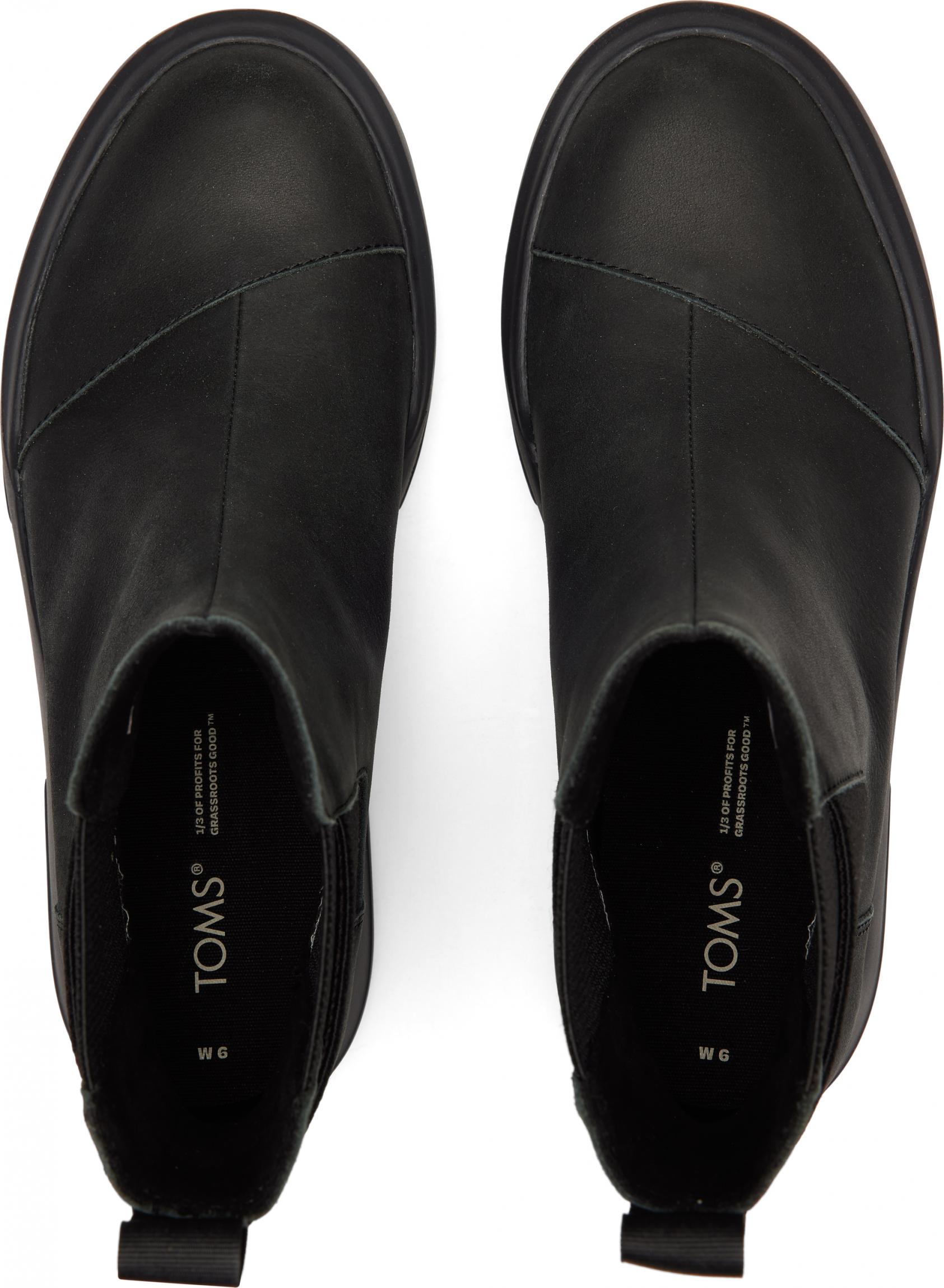 Dámske čierne kožené topánky TOMS Alpargata Combat