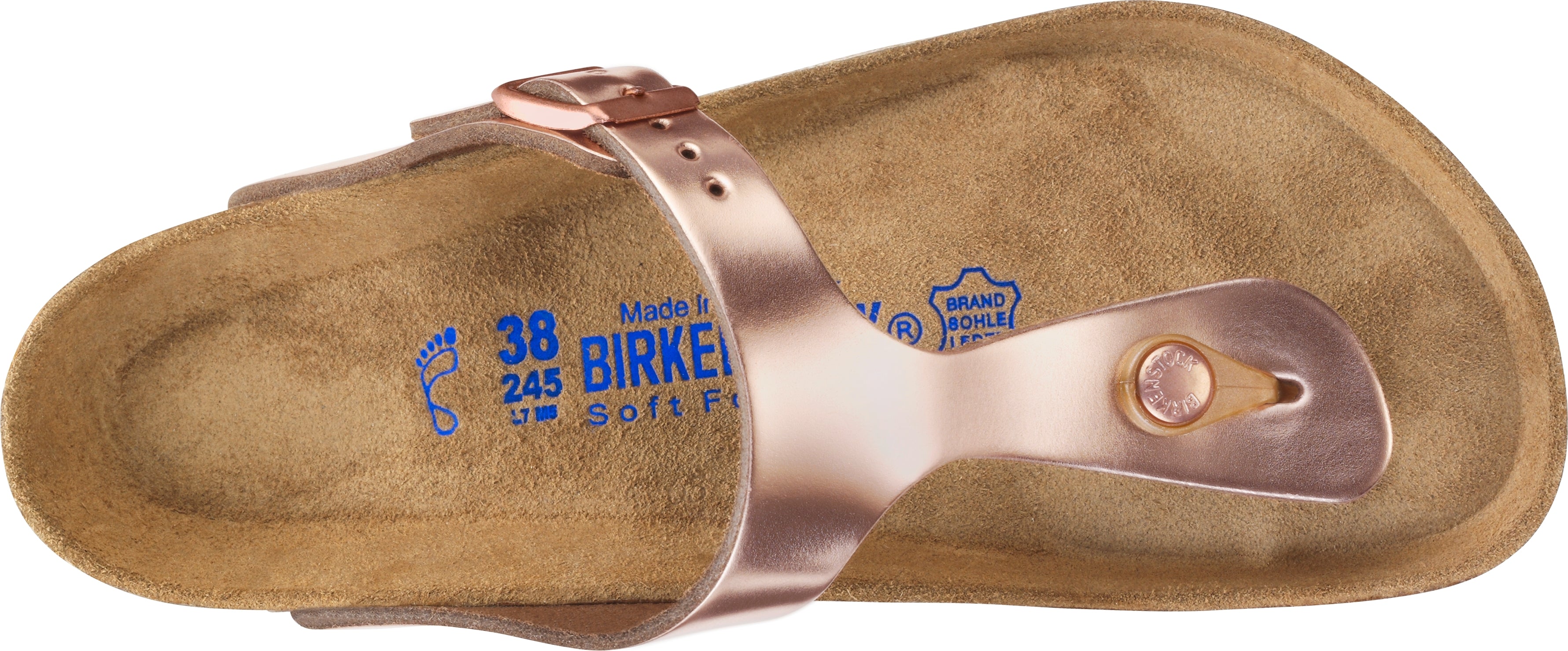 Medené Regular papuče Birkenstock Gizeh Metallic Leather