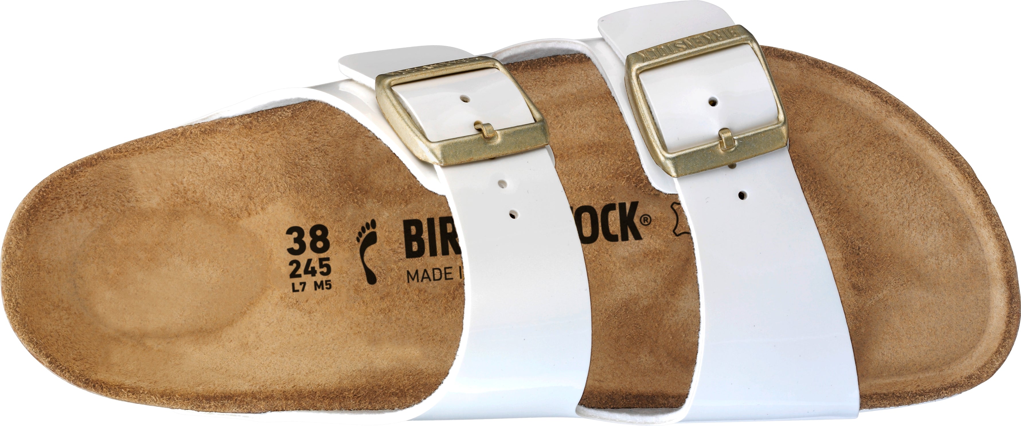 Biele Regular papuče Birkenstock Arizona Birko-Flor Patent 35