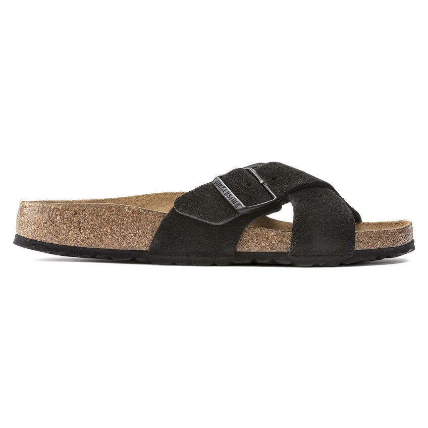 Čierne Regular šľapky Birkenstock Siena Soft Footbed Suede