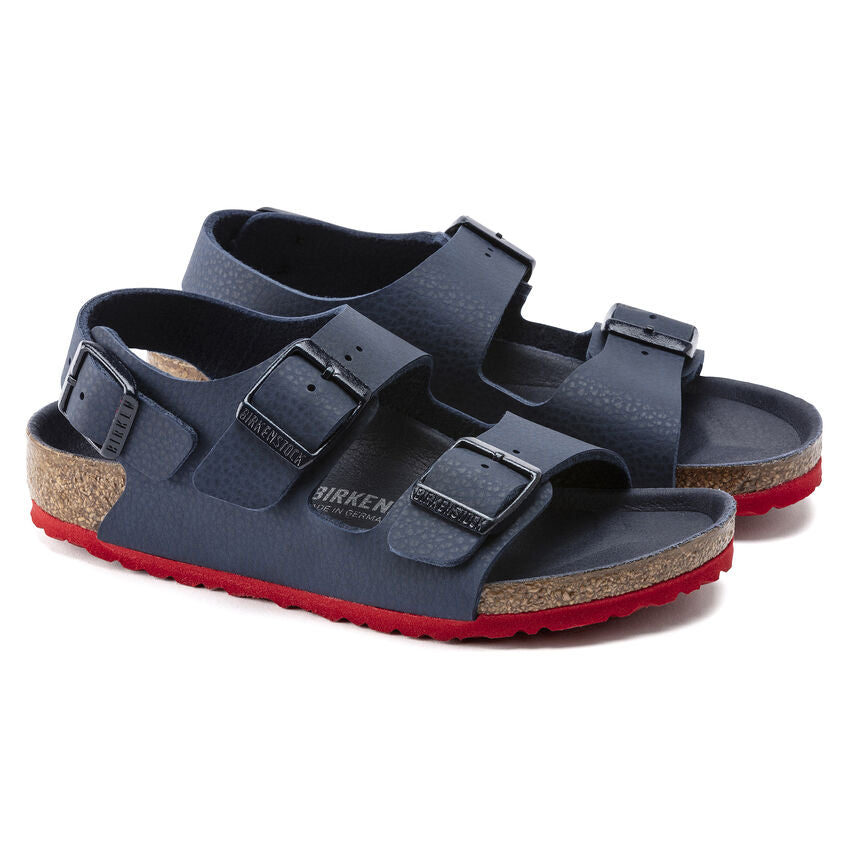 Detské modré Regular sandále Birkenstock Milano Birko-Flor