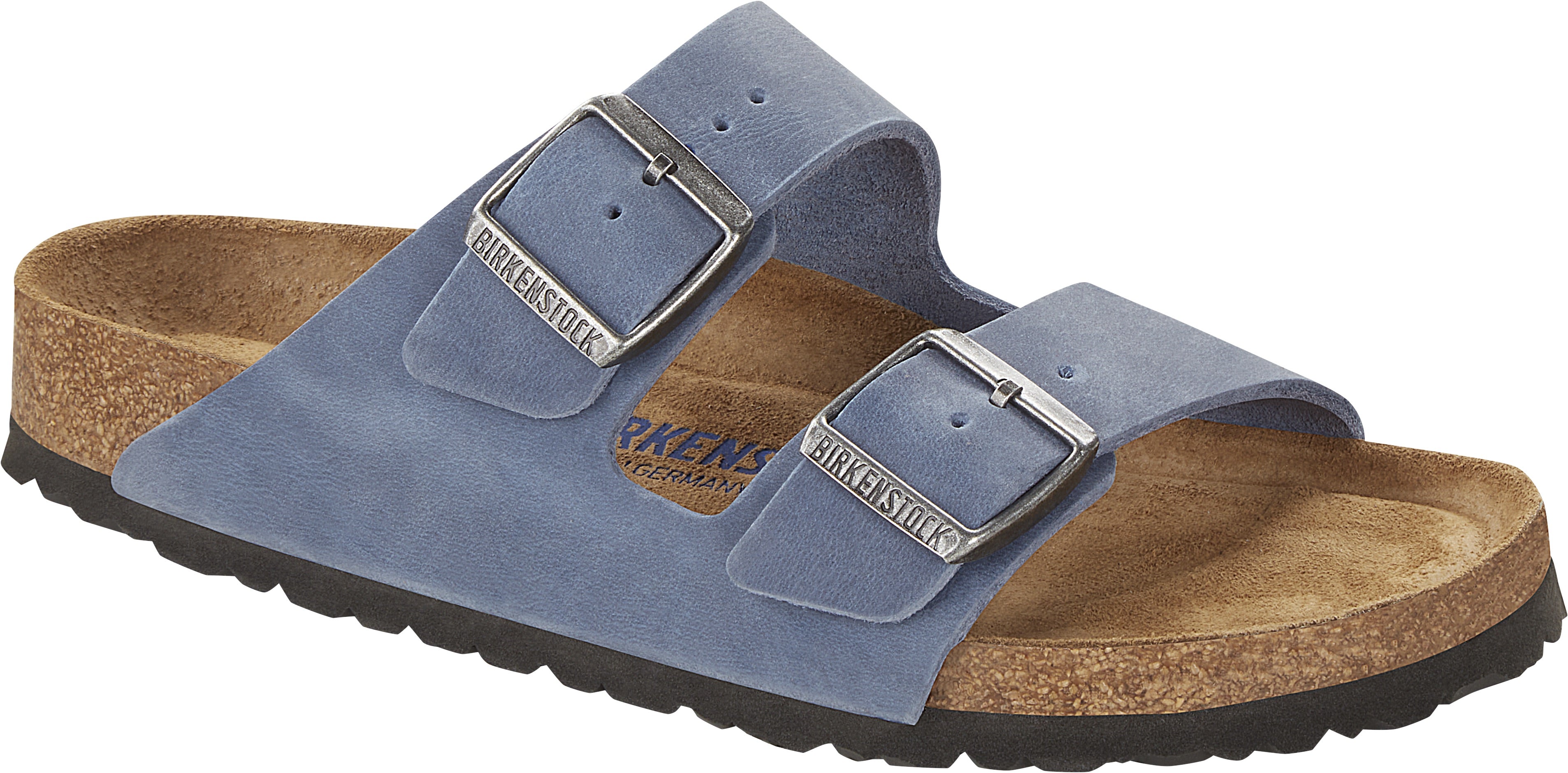Modré Narrow šľapky Birkenstock Arizona Soft Footbed Oiled Leather