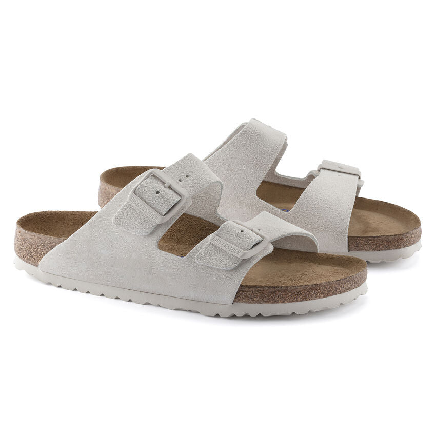 Biele Regular šľapky Birkenstock Arizona SFB Suede Leather