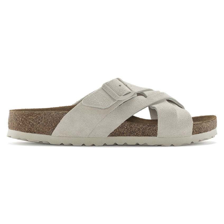 Biele Regular šľapky Birkenstock Lugano SFB Suede Leather