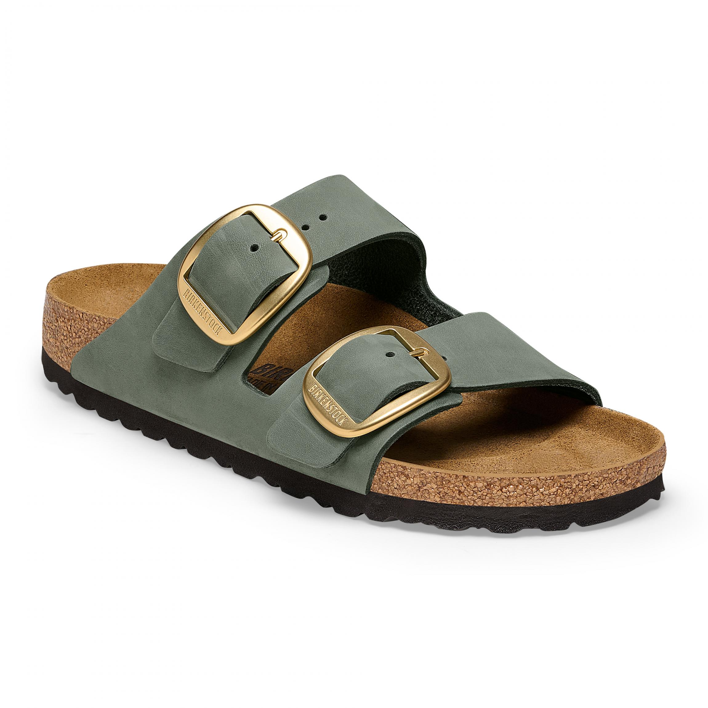 Zelené Regular šľapky Arizona Big Buckle Nubuck