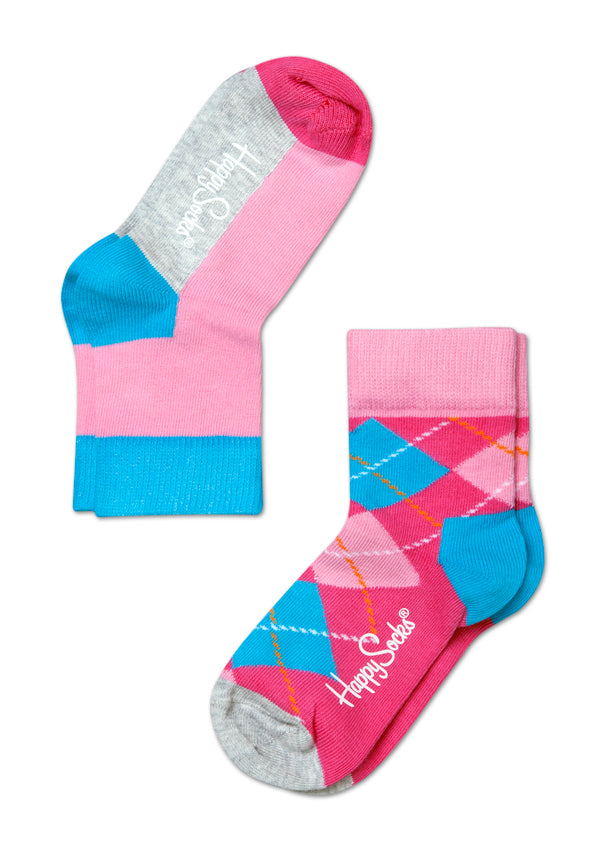 Detské farebné ponožky Happy Socks, dva páry - káry