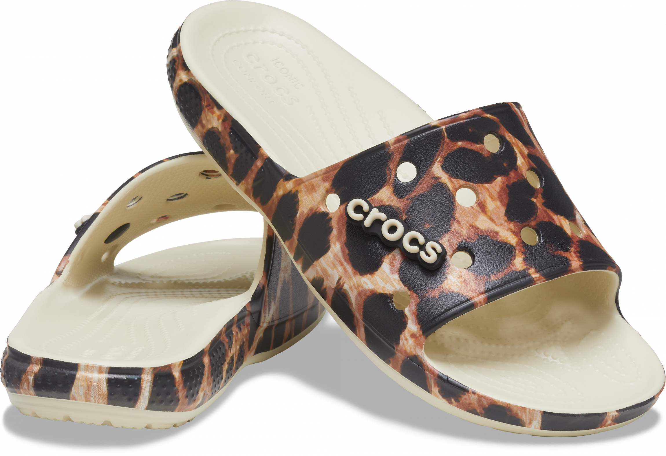 Classic Crocs Animal Remix Slide Bone/Leopard
